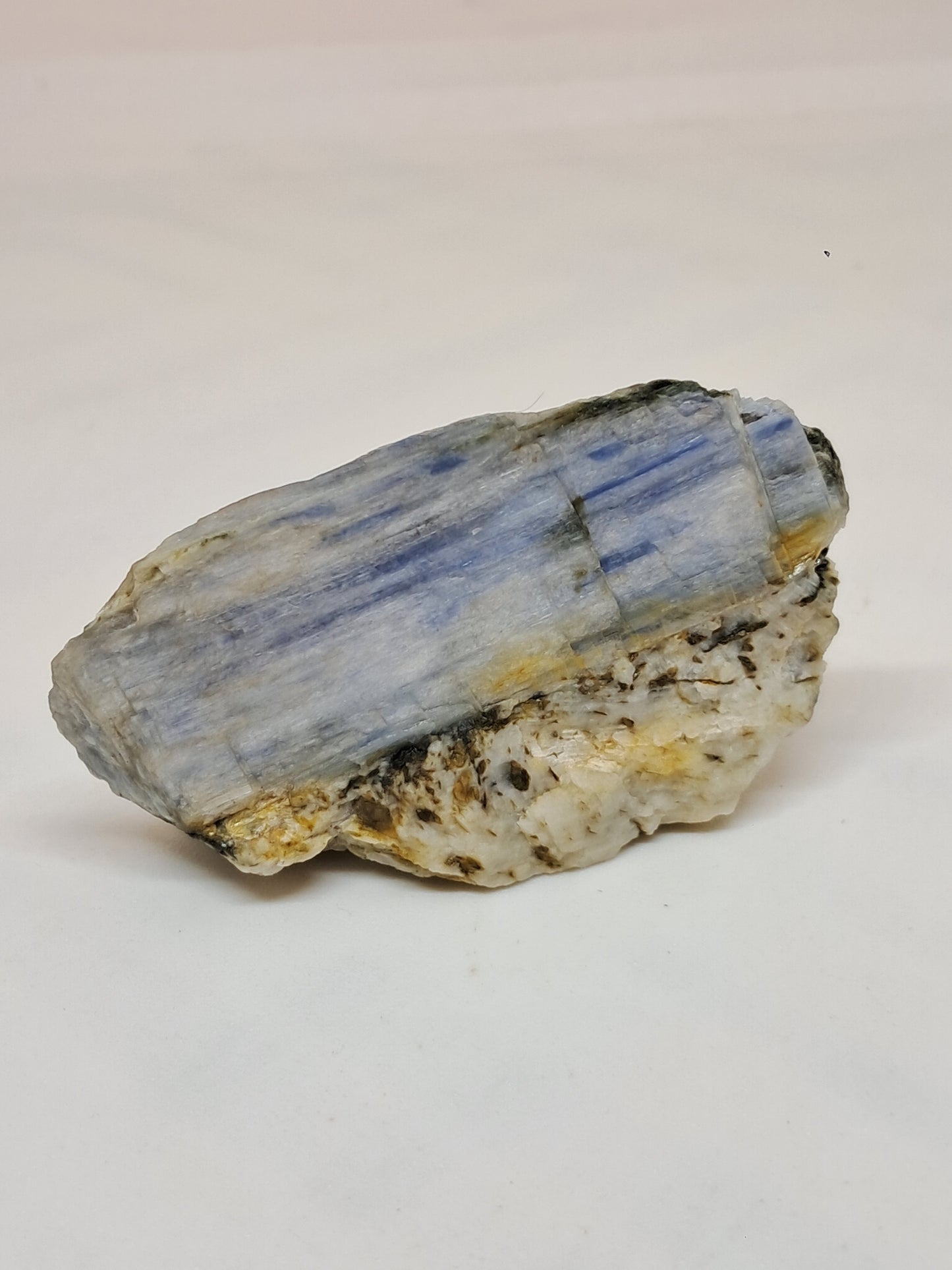 Blue Kyanite on Feldspar (Tamil Nadu) Natural Mineral Specimen #KY3