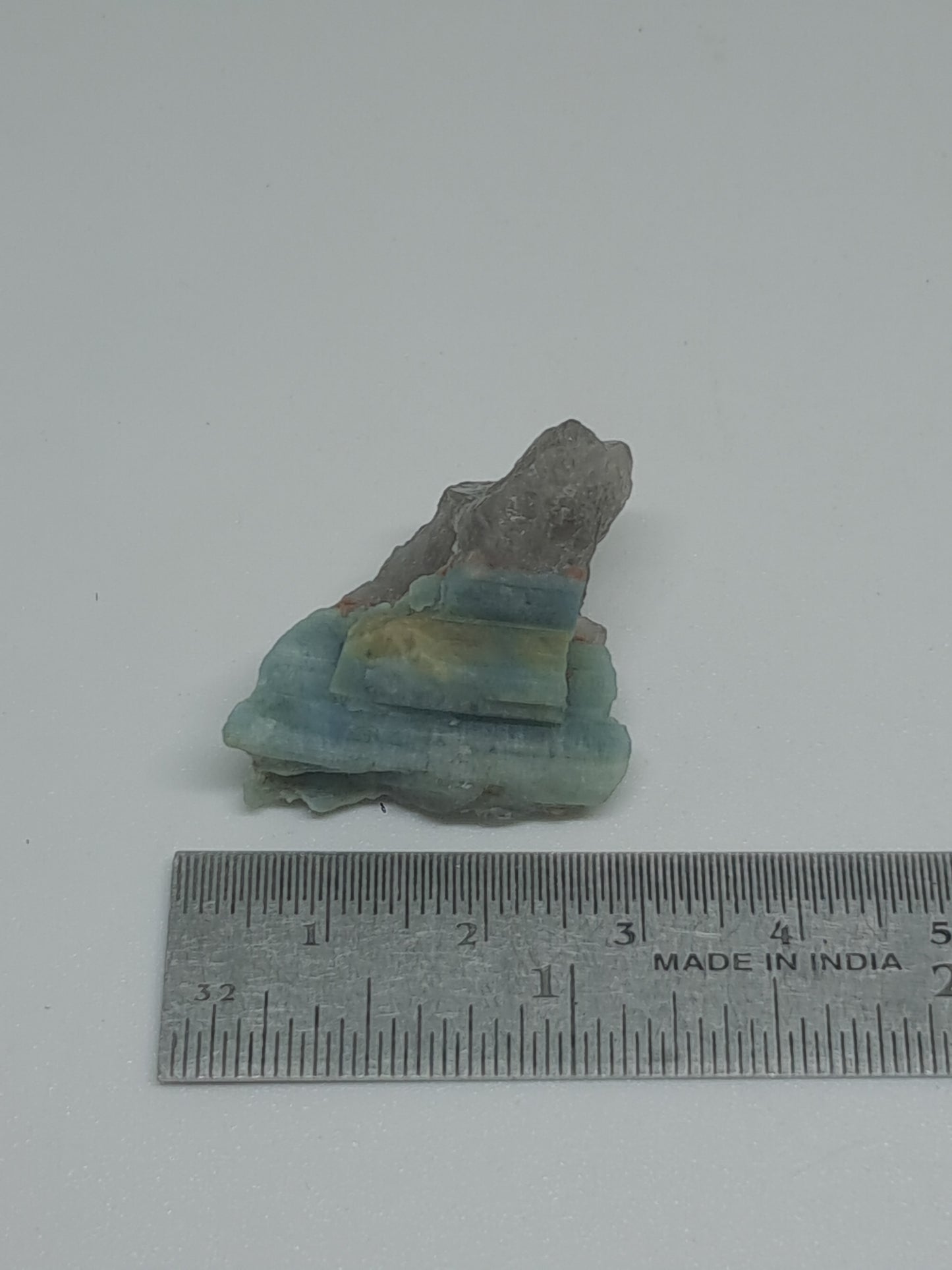 Aquamarine on Smokey Quartz (Karur) Rough Natural Crystal | Mineral Specimen #AQM55