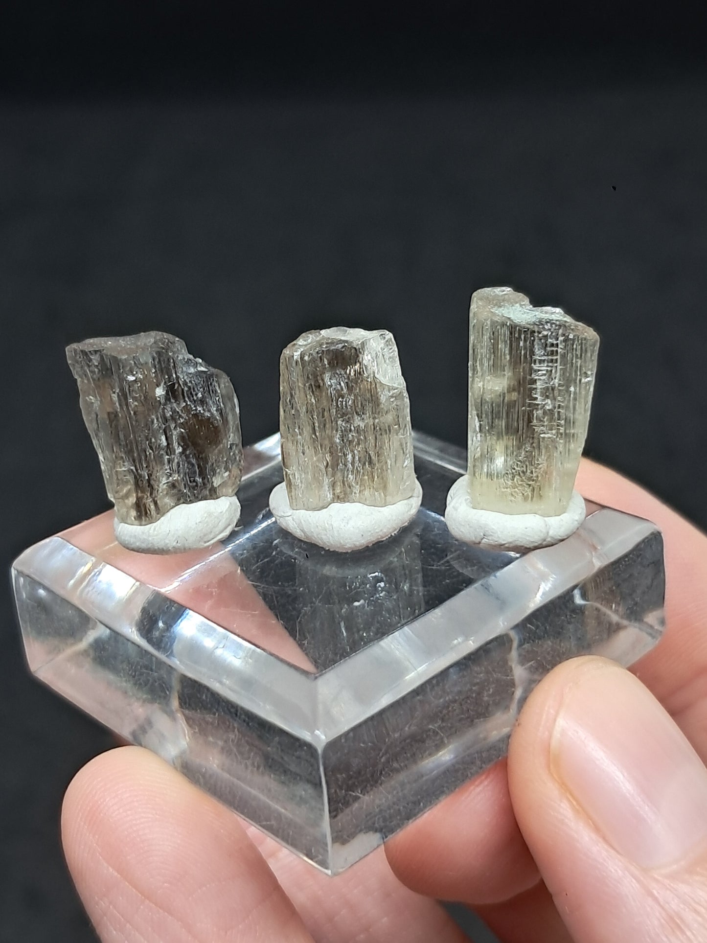 Set of 3 Fluorescent Scapolite Crystals (Karur) UV Reactive | Rough Stone | Natural Mineral Specimen #SCP28