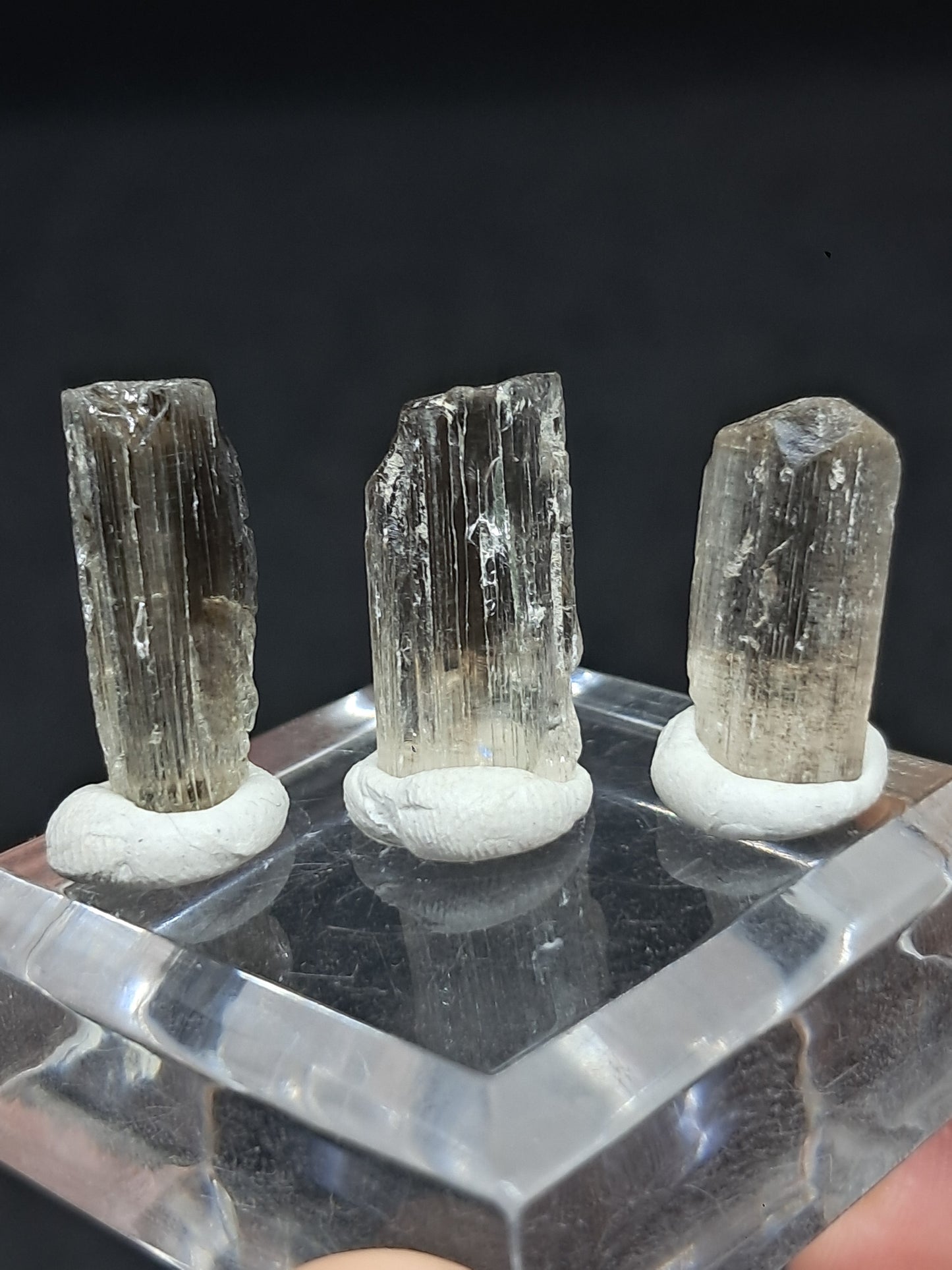 Set of 3 Fluorescent Scapolite Crystals (Karur) UV Reactive | Rough Stone | Natural Mineral Specimen #SCP27