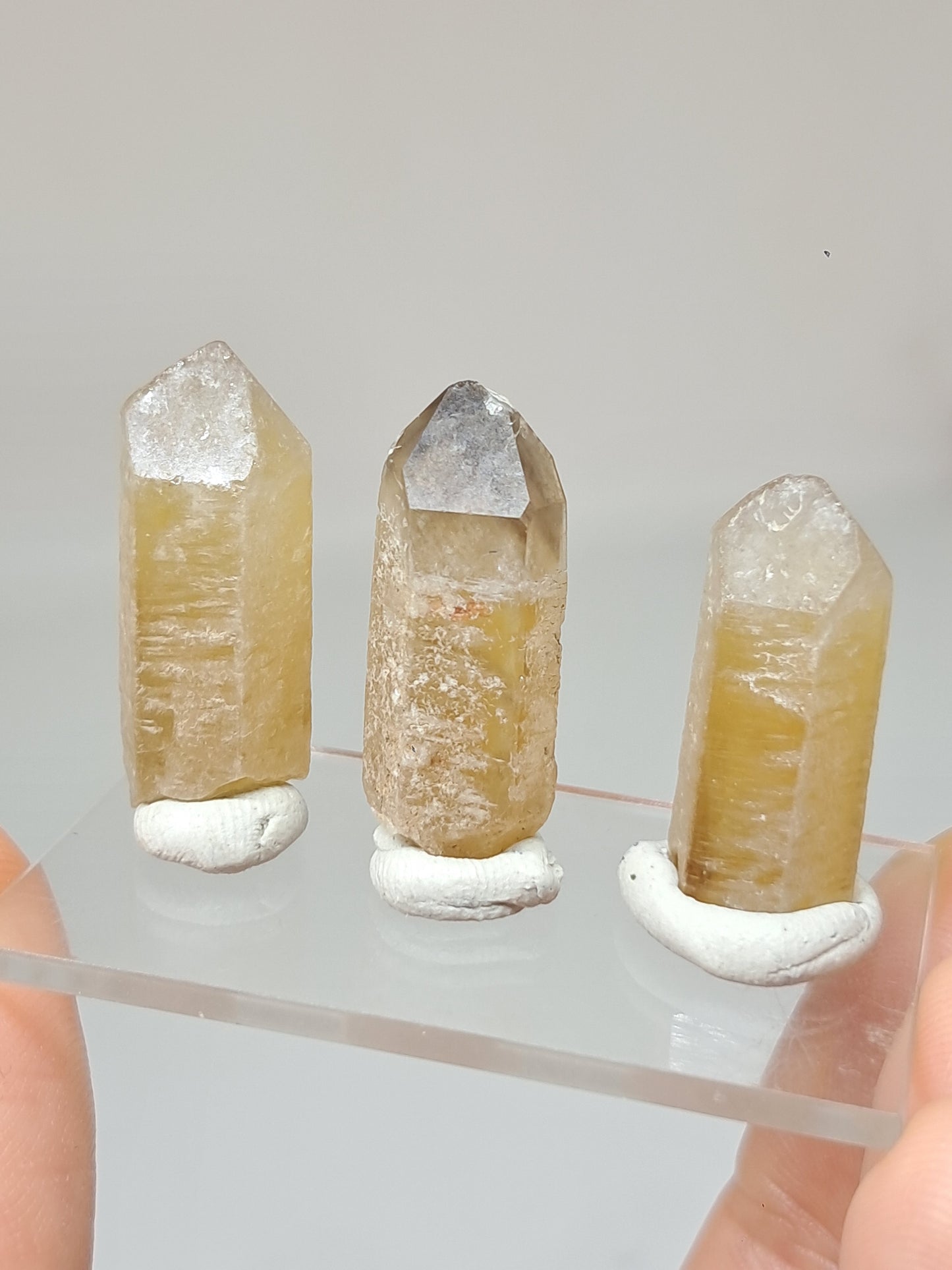 Set of 3 Natural Citrine Crystal Points w/ Phantoms (Karur) #CTN35