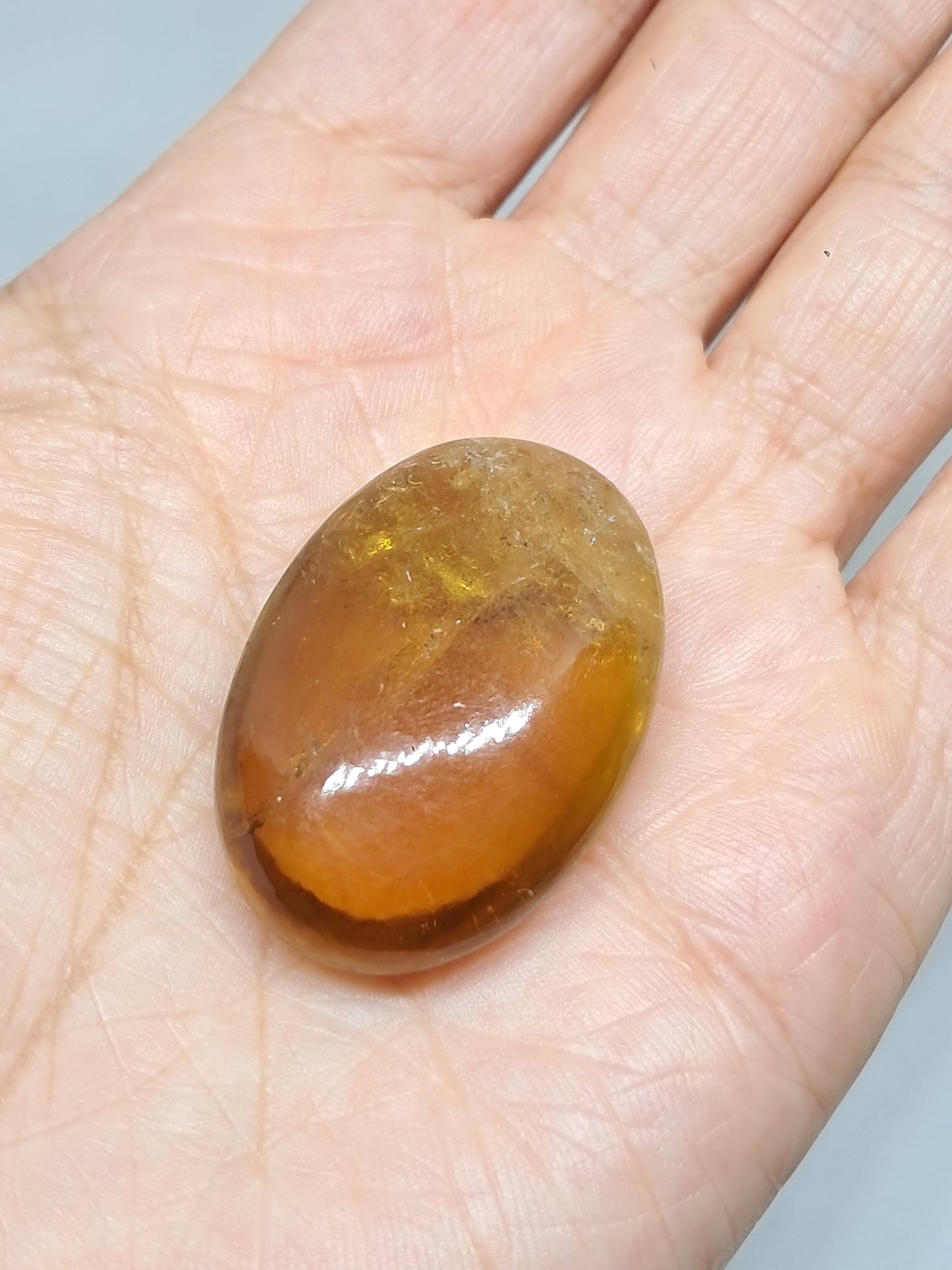 Palmstone de Citrino Natural | Piedra Pulida | Amarillo Ahumado | Alta Calidad