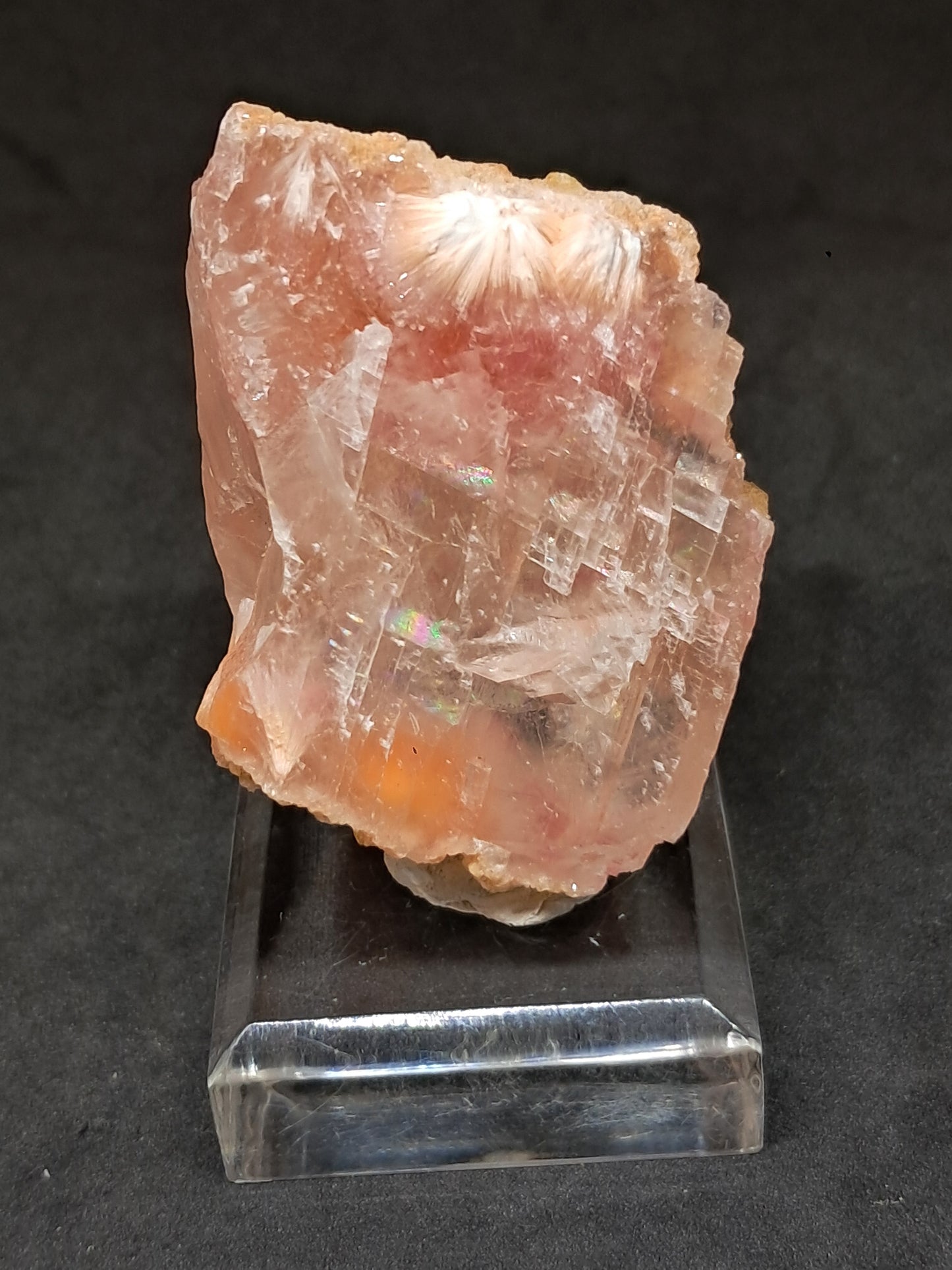 Calcita rojiza/rosa con mesolita *Hallazgo raro* (Pithampur) Cristal natural | Piedra en bruto | Muestra de mineral #CA30