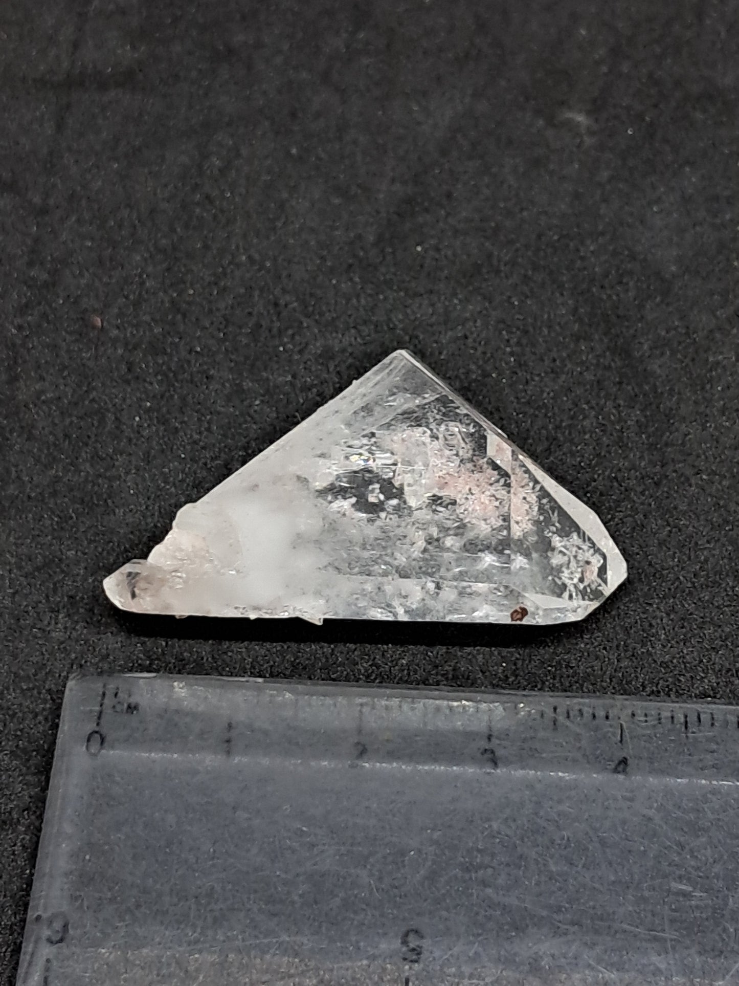 Punta natural de cuarzo transparente tabular estilo Faden (Santander, Colombia) | Ejemplar mineral n.° COQ22
