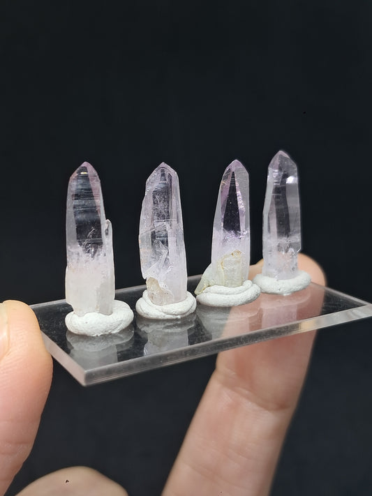 Juego de 4 puntas pequeñas de cristal de amatista de Veracruz (México) | Piedras naturales #VA18