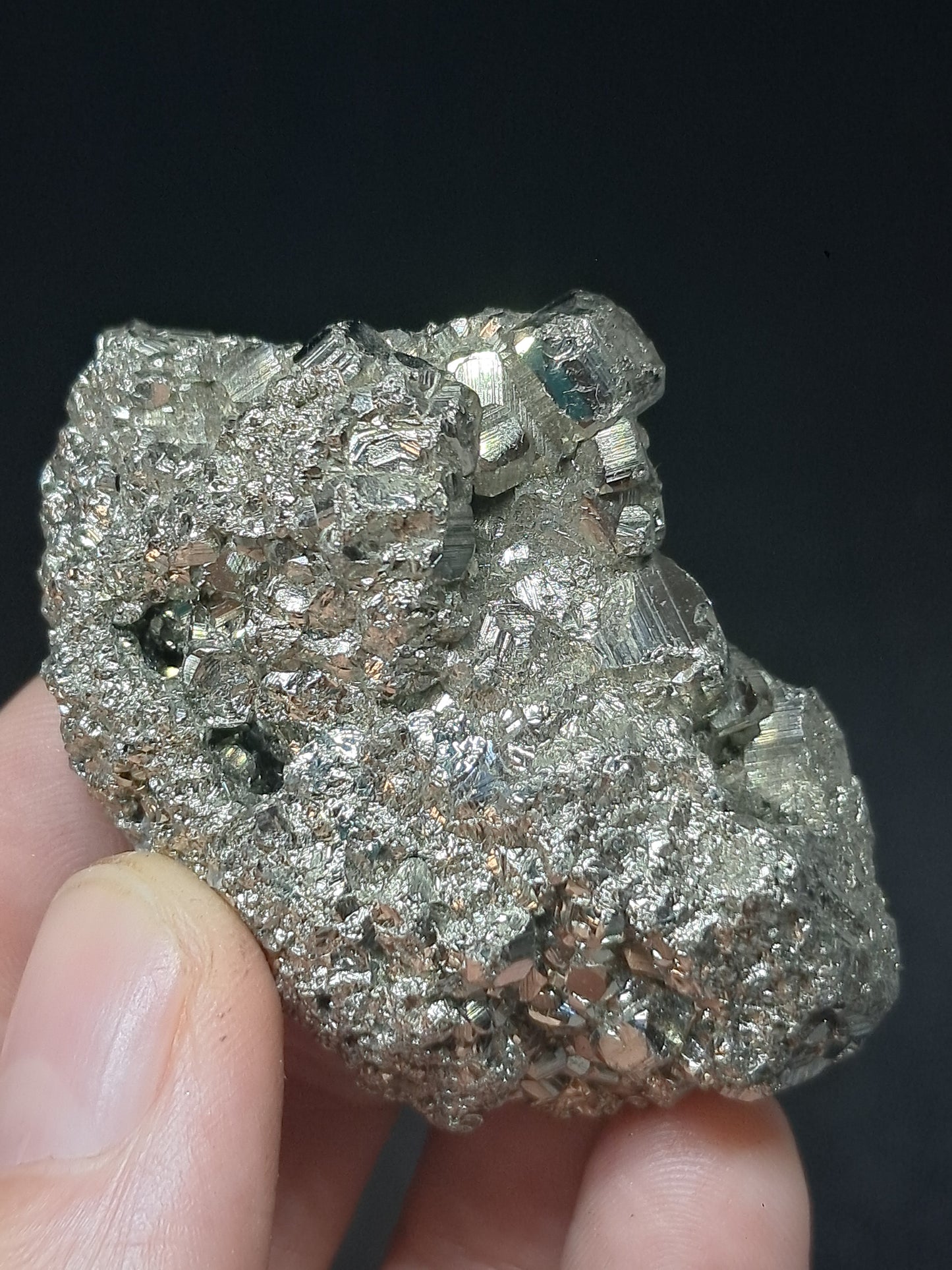 Pirita en bruto (Perú) Drusa natural | Ejemplar mineral | Rocas y cristales #PR28