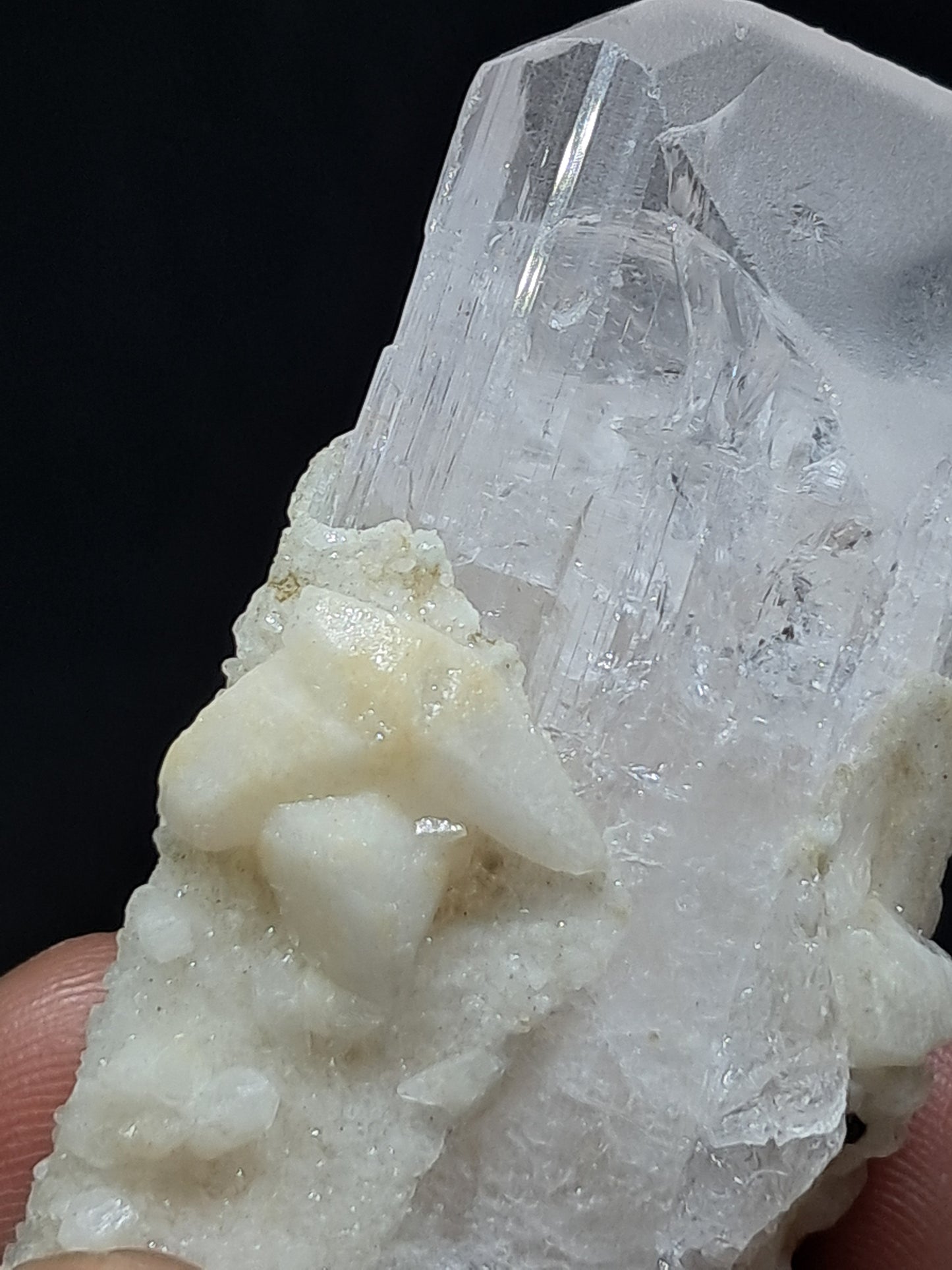Danburite Natural Crystal (Mexico) w/ UV-reactive Calcite #DNB2