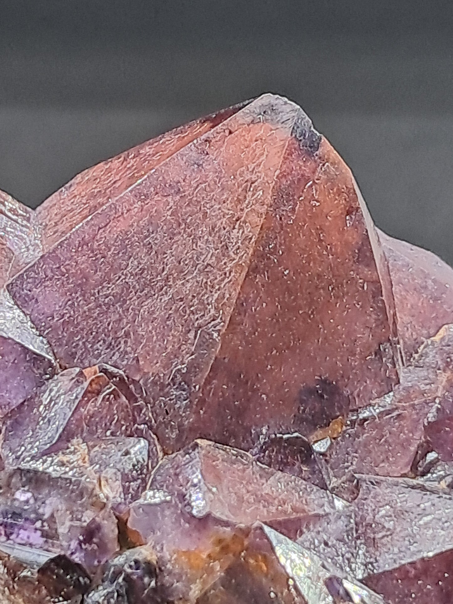 Amethyst Cluster w/ Hematite Inclusions & Record Keepers (Madhya Pradesh) | Mineral Specimen | Natural Stone #AM9