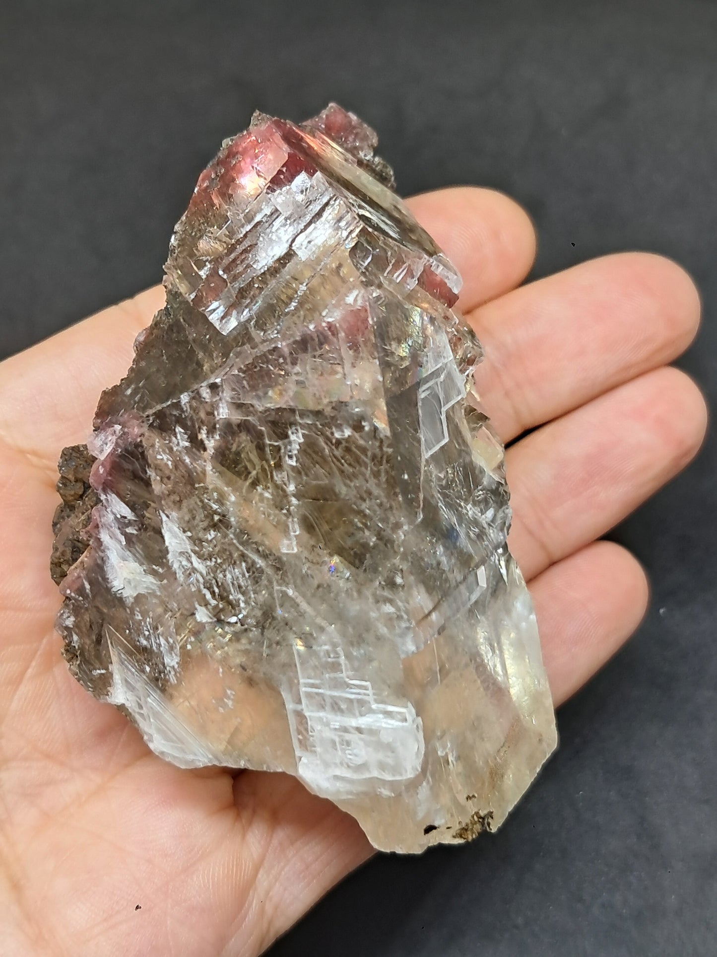 Calcita de frambuesa mohosa *Hallazgo raro* (Madhya Pradesh) Cristal natural | Piedra en bruto | Muestra mineral #CA37