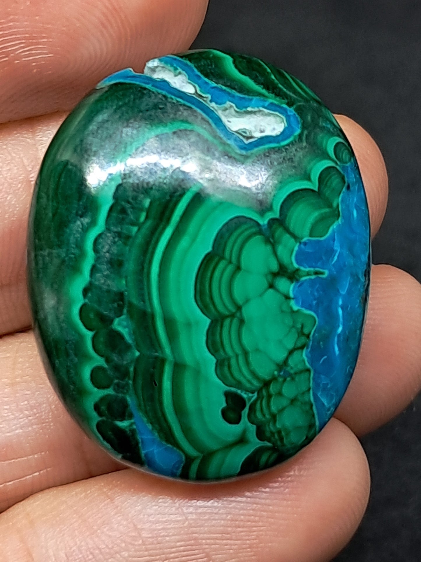 Chrysocolla Malachite Palmstone | Polished Natural Stone | Good Quality