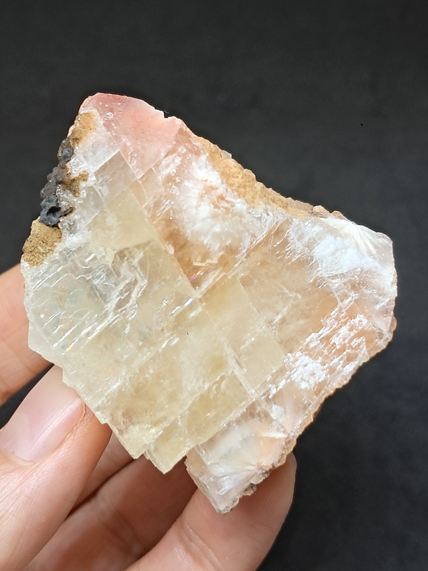 Calcita rojiza/rosa con mesolita *Hallazgo raro* (Pithampur) Cristal natural | Piedra en bruto | Espécimen mineral #CA36