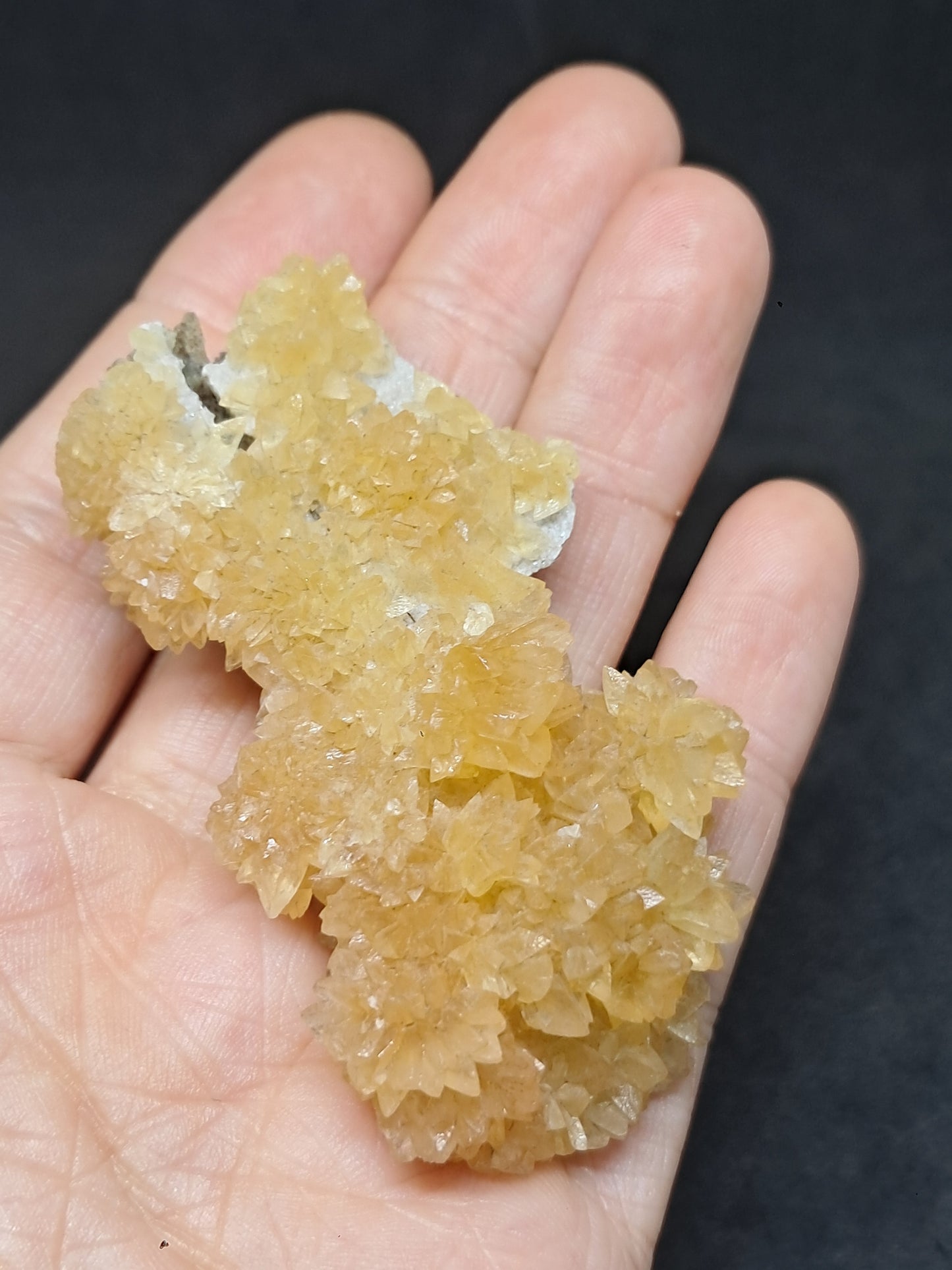 Yellow Calcite *Dog Tooth* Formation | Phosphorescent Crystals | UV Reactive (India) Rough Crystal | Natural Stone | Mineral Specimen #CA29