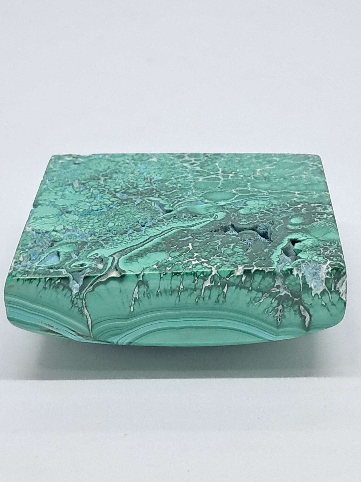 Malachite w/ Chrysocolla | Polished Natural Stone | Large Size | Beautiful Patterns #CM17