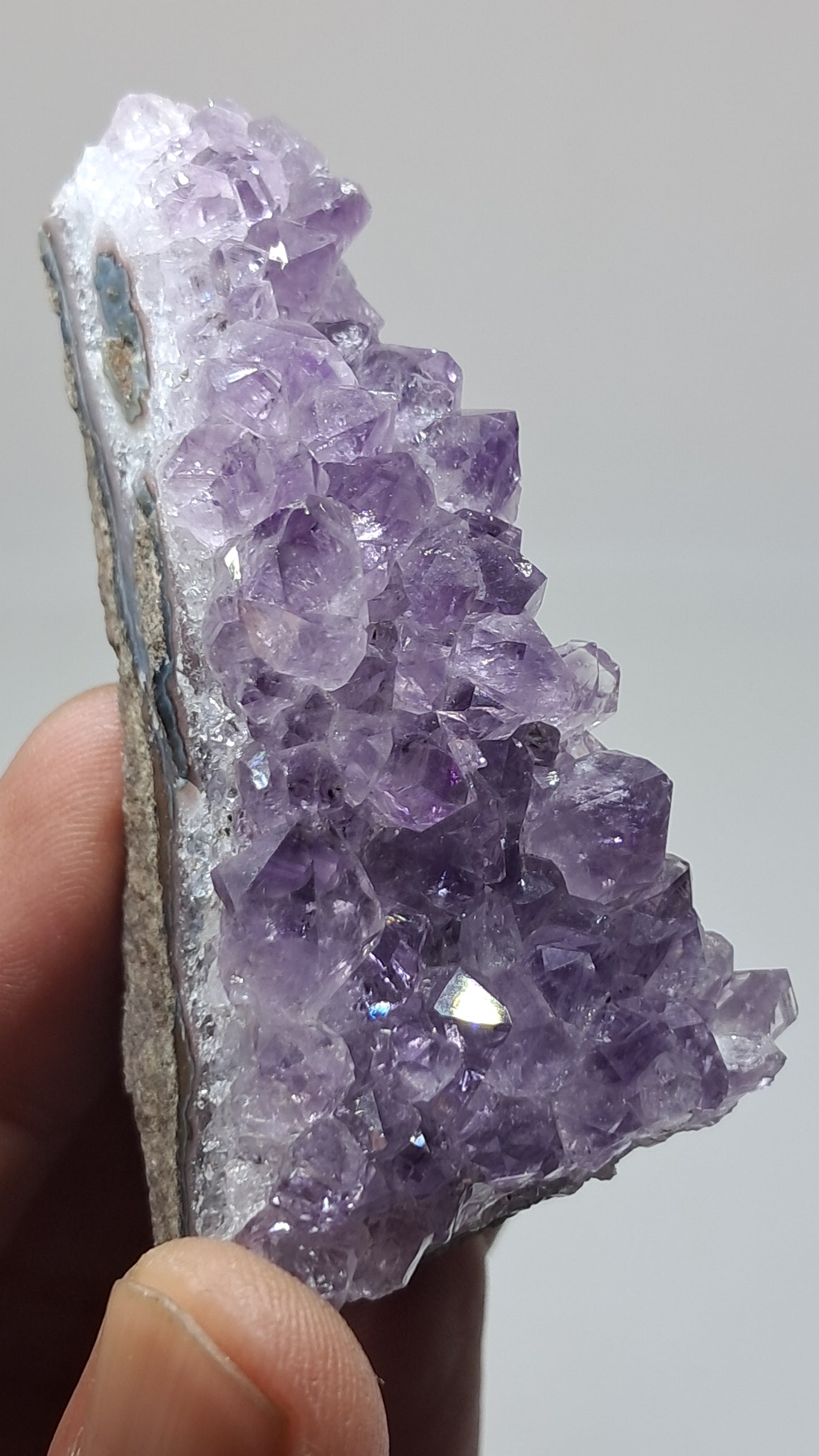 Deep Purple Amethyst On Agate (Brazil) | Natural Cluster | Mineral Specimen #AMB7