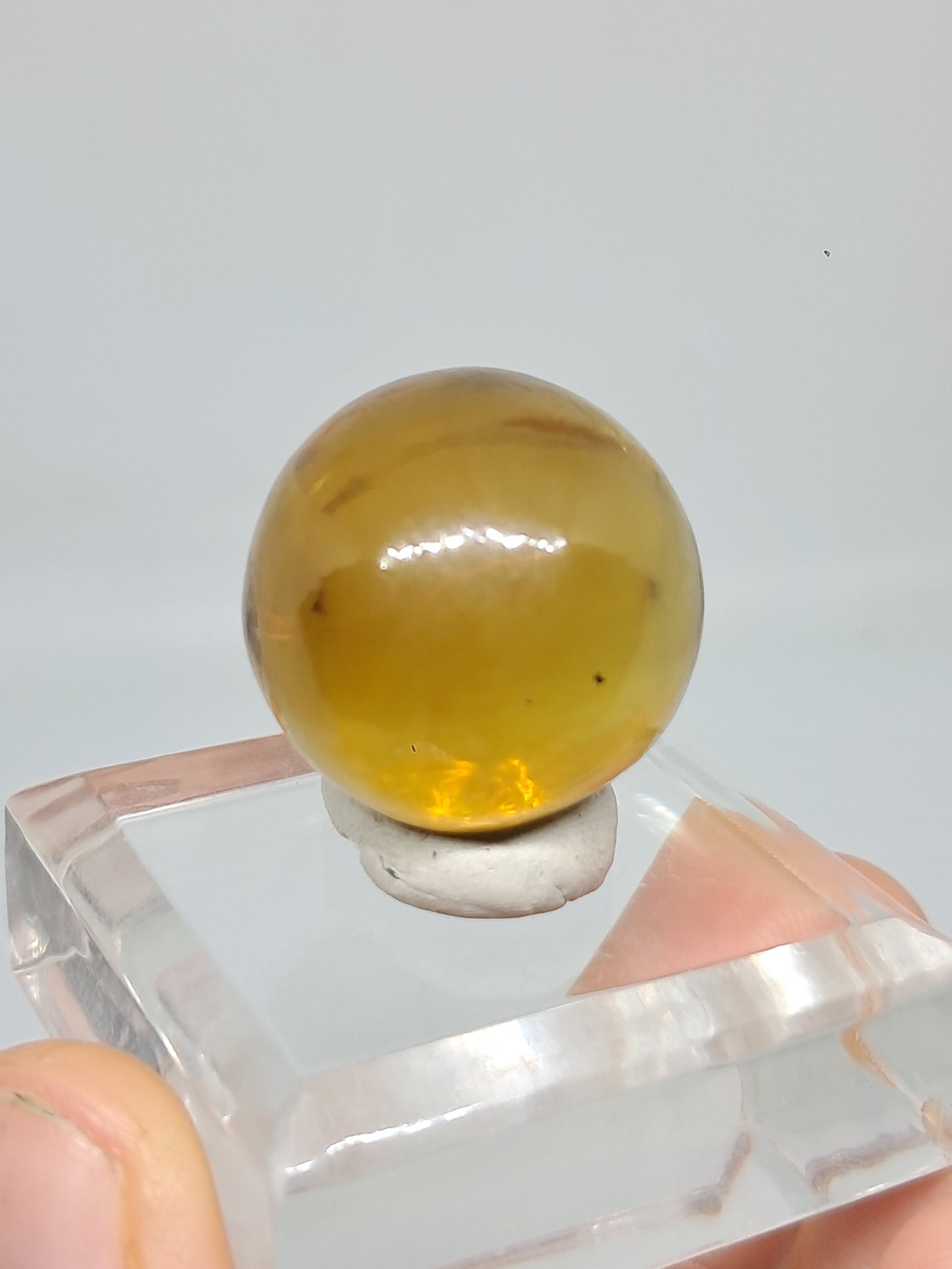 Natural Citrine Sphere | Polished Stone | Smokey Yellow | High Quality
