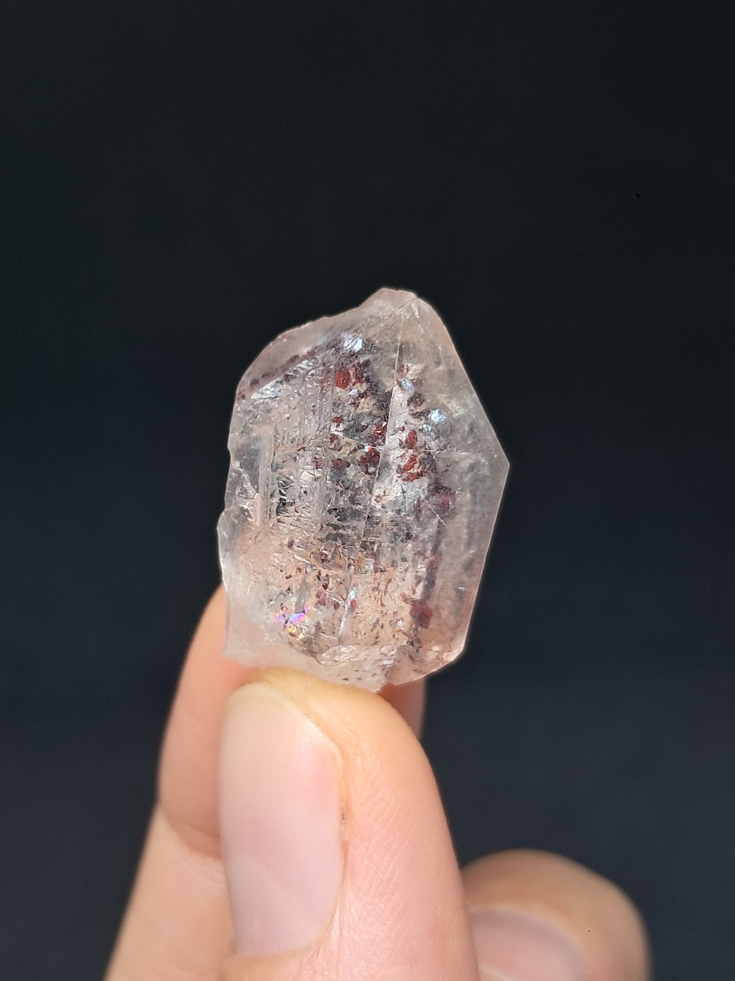 Hematite Included Quartz (Karur) Natural Crystal Point | Mineral Specimen #HPQ63