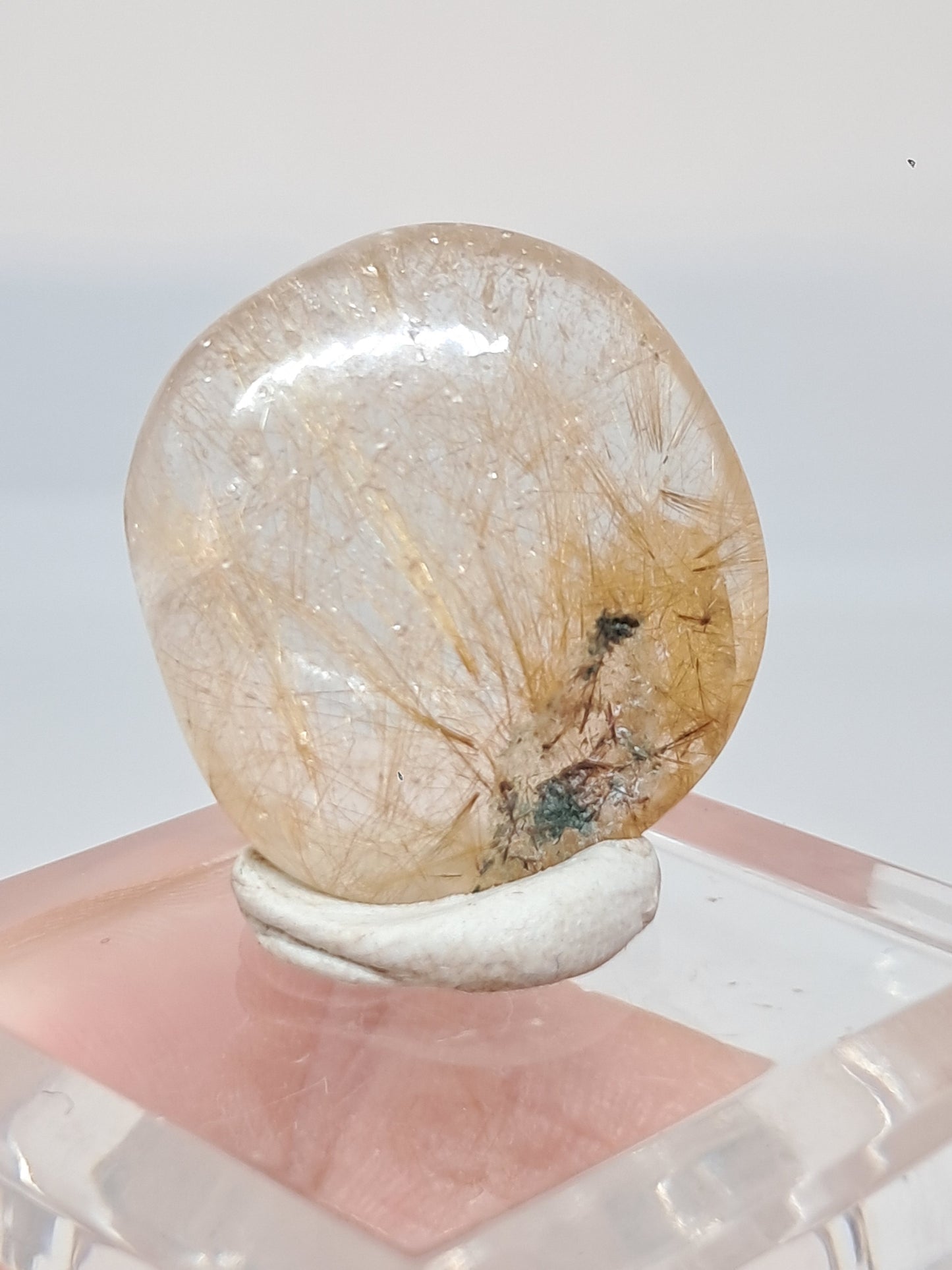 Cuarzo rutilado pulido | Piedra pulida | Cristal natural n.° RQ47