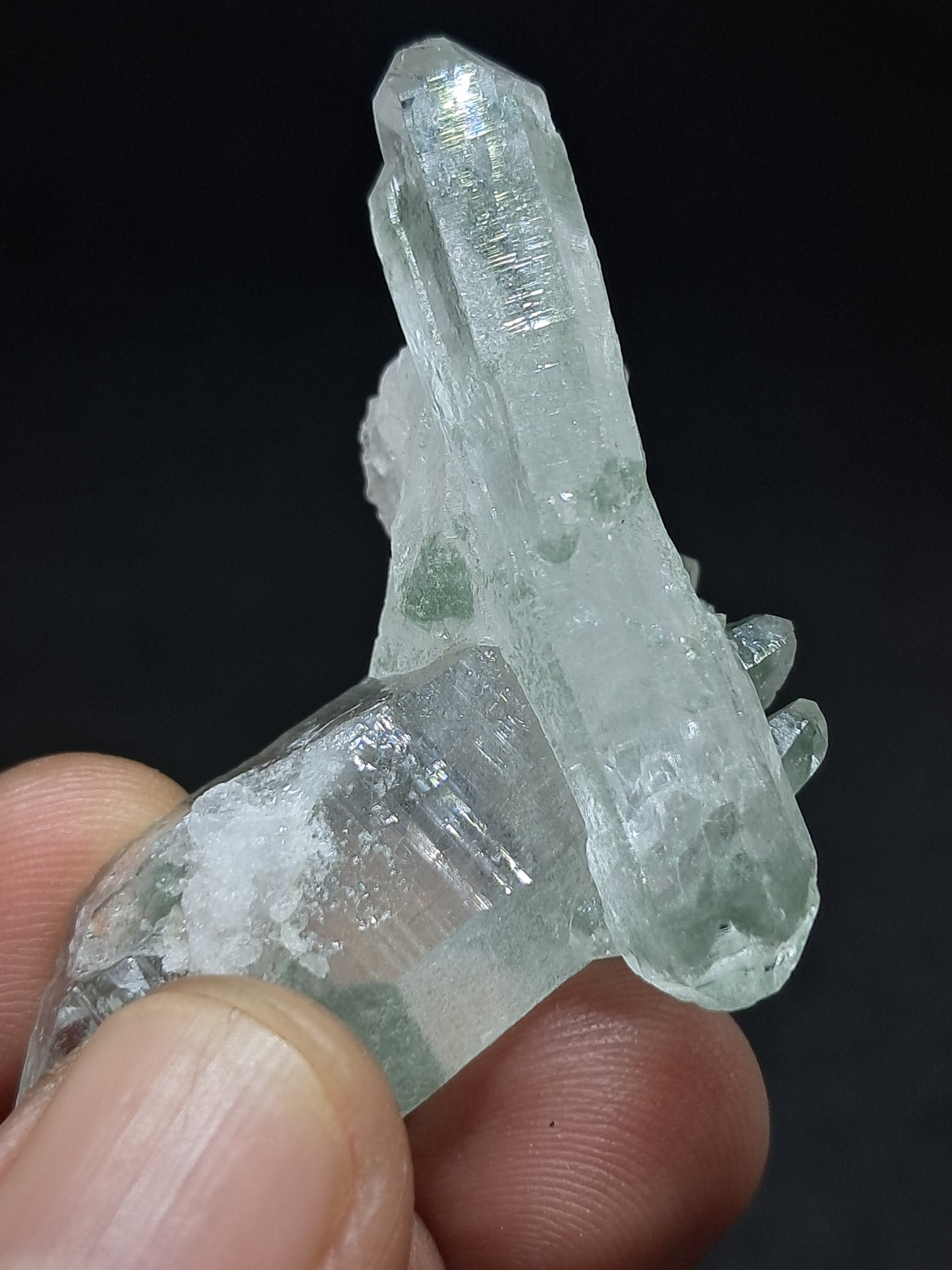 Himalayan Quartz Chlorite Phantom Cluster | Biterminated Crystals | #CH59