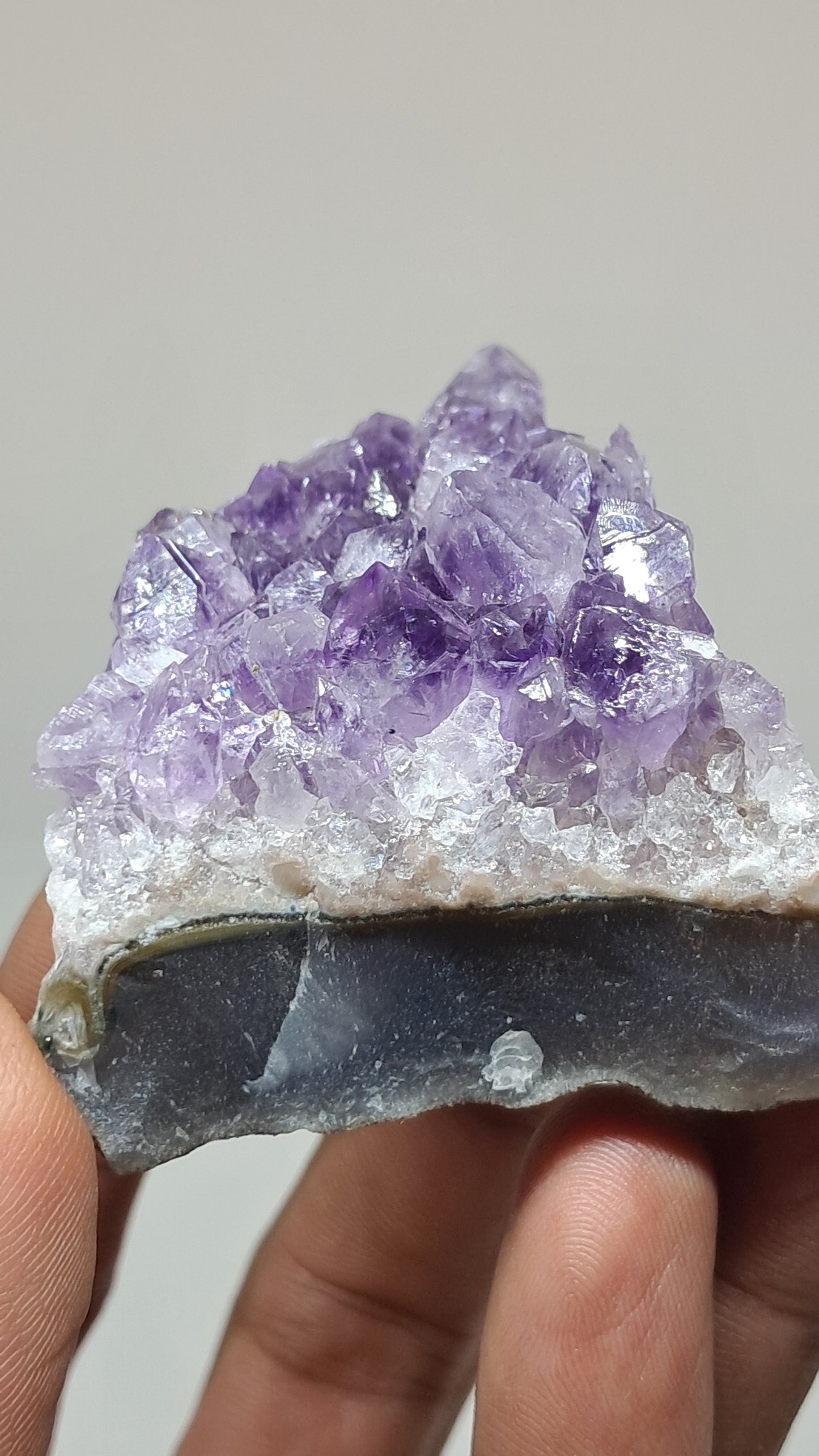 Amatista Morada Profunda Sobre Ágata (Brasil) | Drusa Natural | Mineral #AMB6