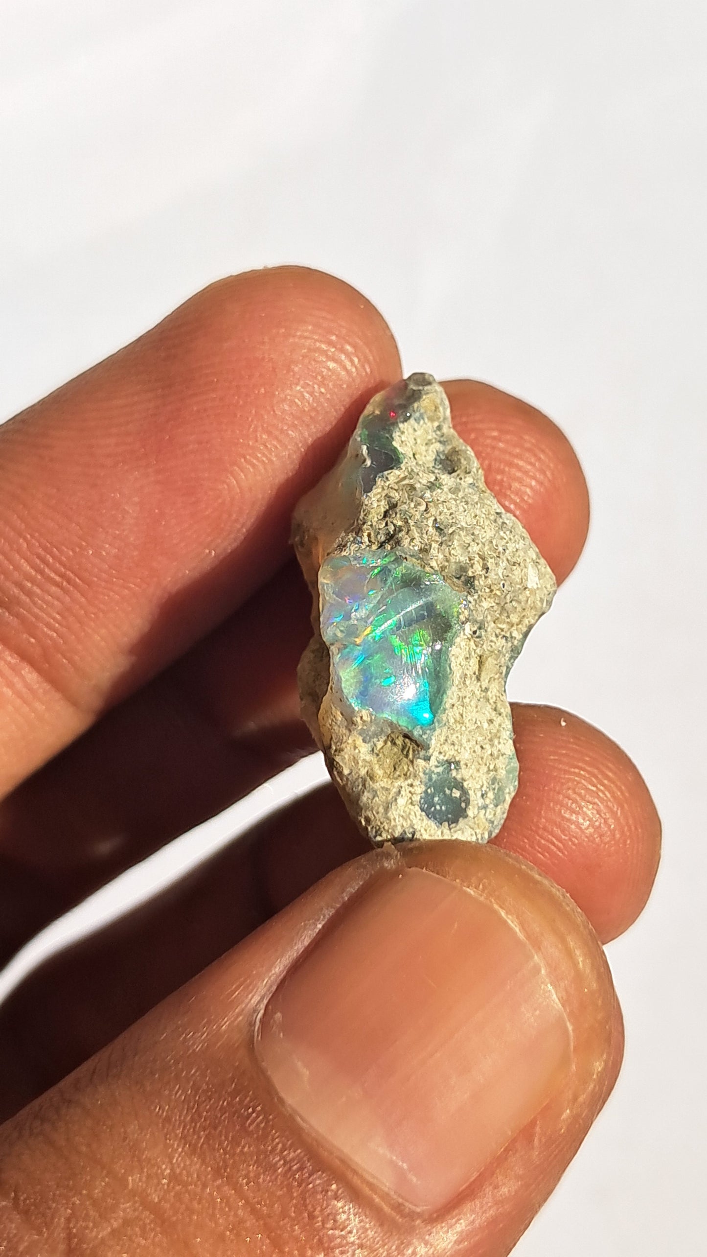 Natural Ethiopian Opal Rough | White Hydrophane Opal with Bright Play of Color #OP14