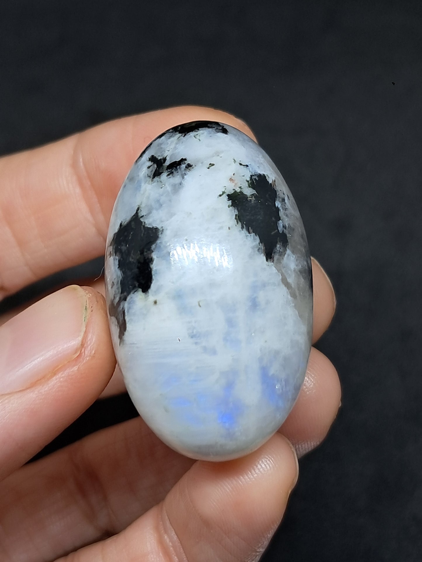 Rainbow Moonstone Shivalingam | White Labradorite | Natural Polished Stone