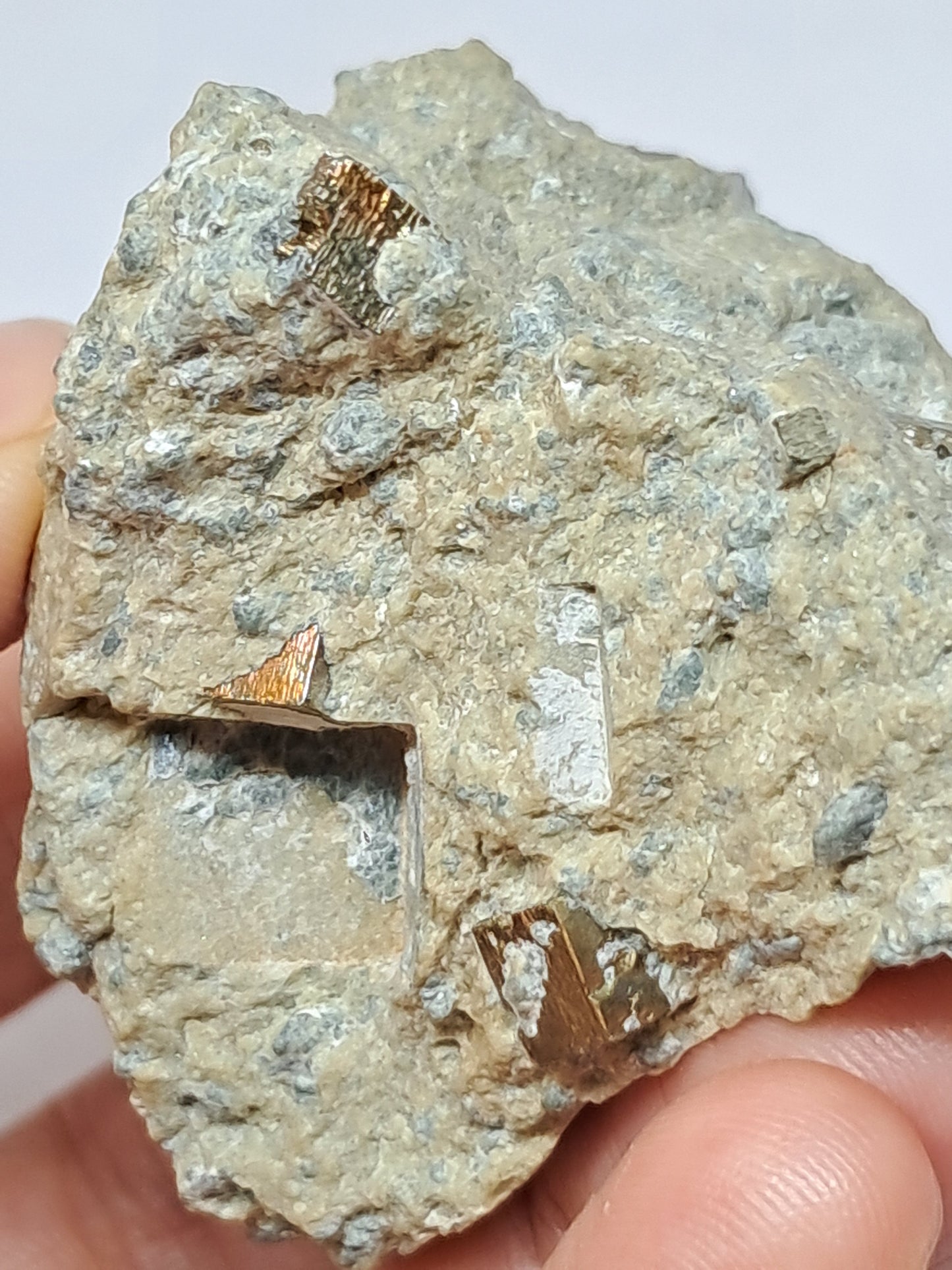 Cubos de pirita en matriz (España) Cristal natural | Ejemplar mineral n.° PR15