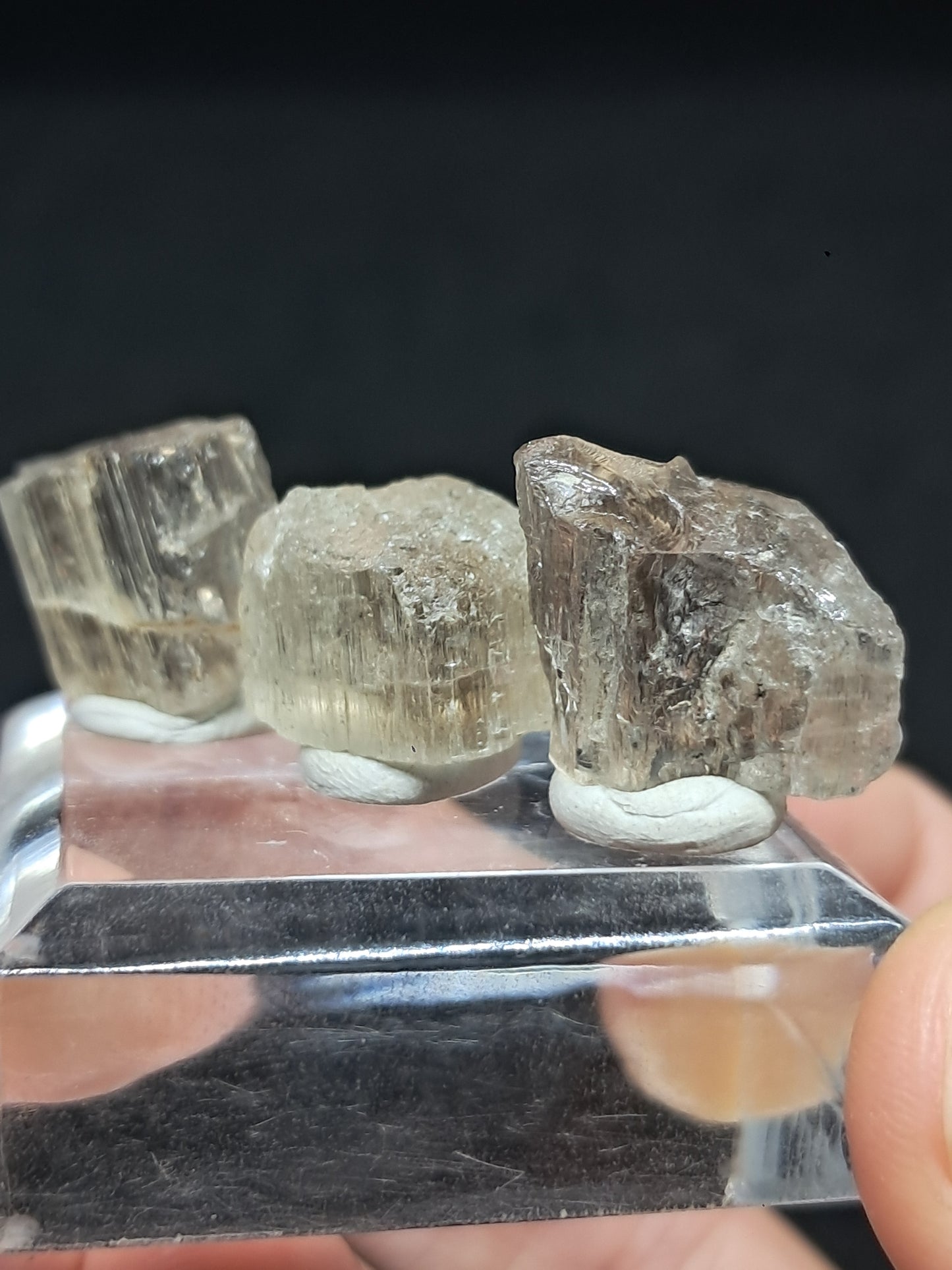 Set of 3 Fluorescent Scapolite Crystals (Karur) UV Reactive | Rough Stone | Natural Mineral Specimen #SCP25