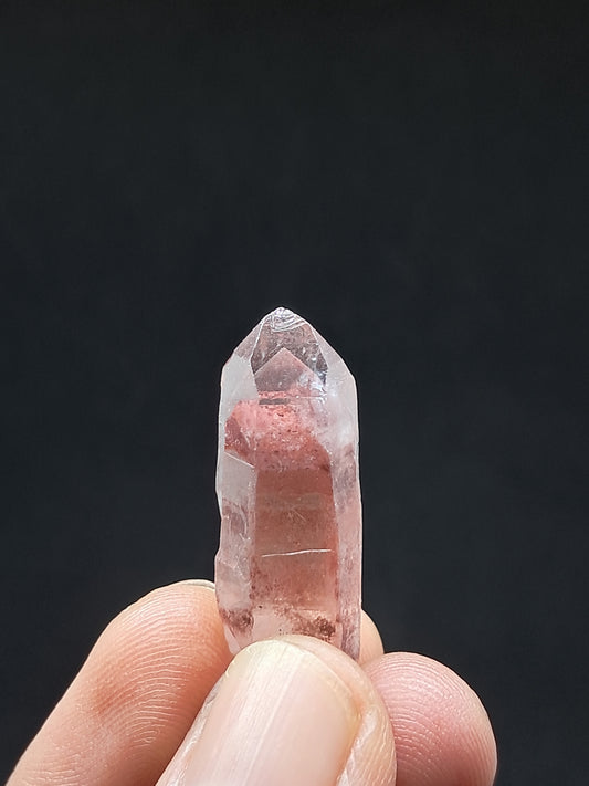 Cuarzo fantasma hematita (Telangana) | Cristal natural | Ejemplar mineral n.° HPQ50