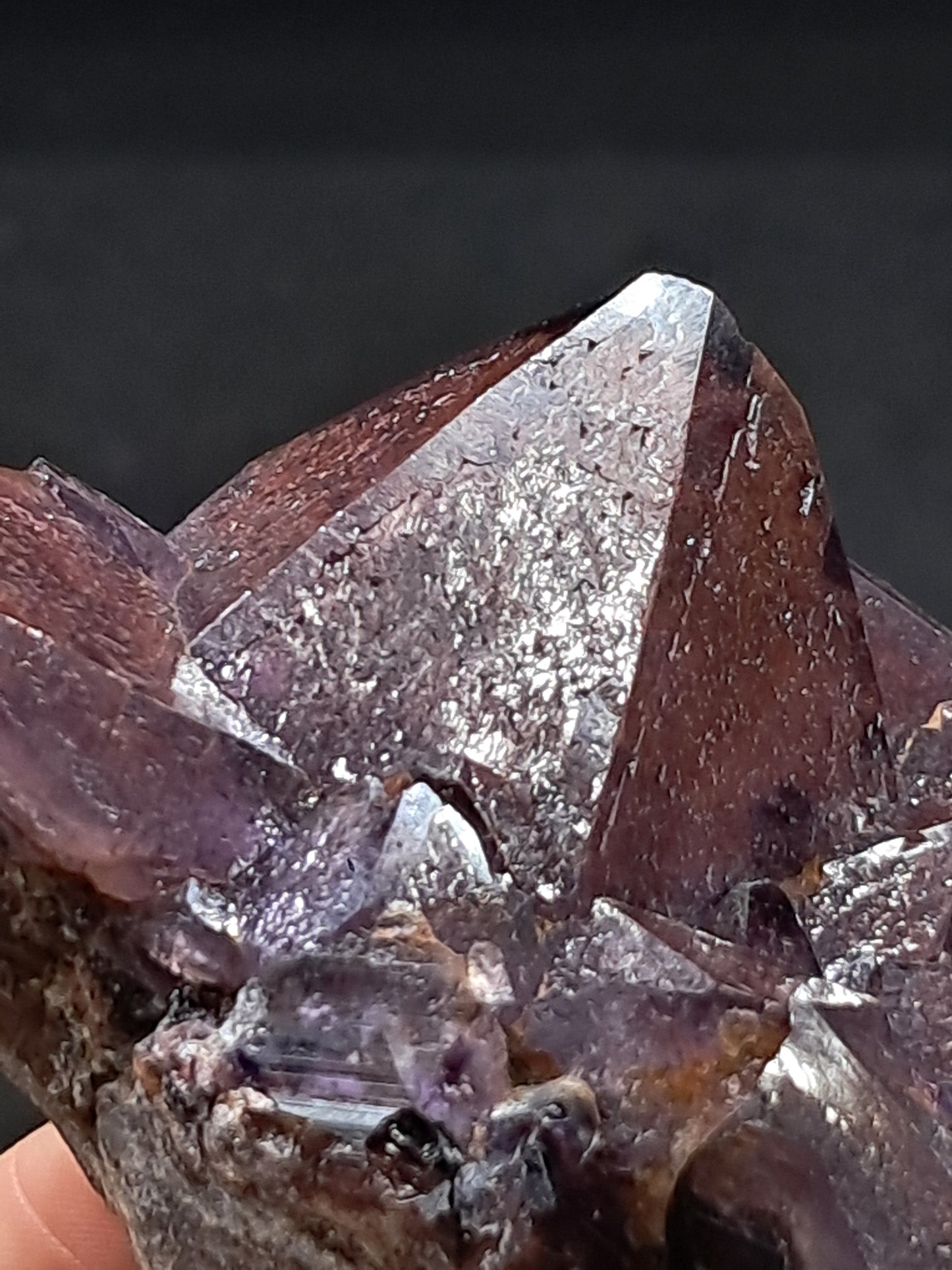 Amethyst Cluster w/ Hematite Inclusions & Record Keepers (Madhya Pradesh) | Mineral Specimen | Natural Stone #AM9
