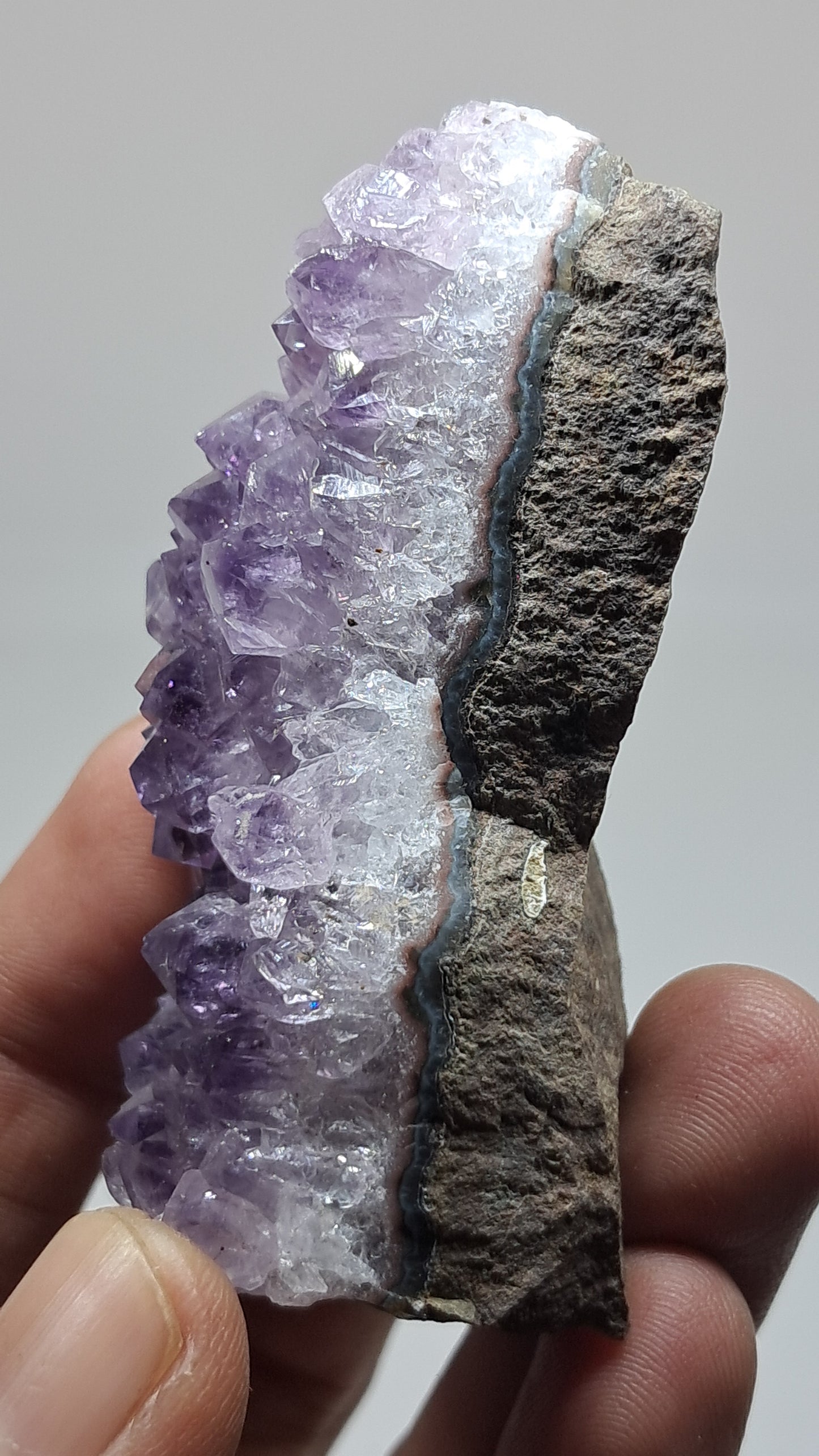 Deep Purple Amethyst On Agate (Brazil) | Natural Cluster | Mineral Specimen #AMB7