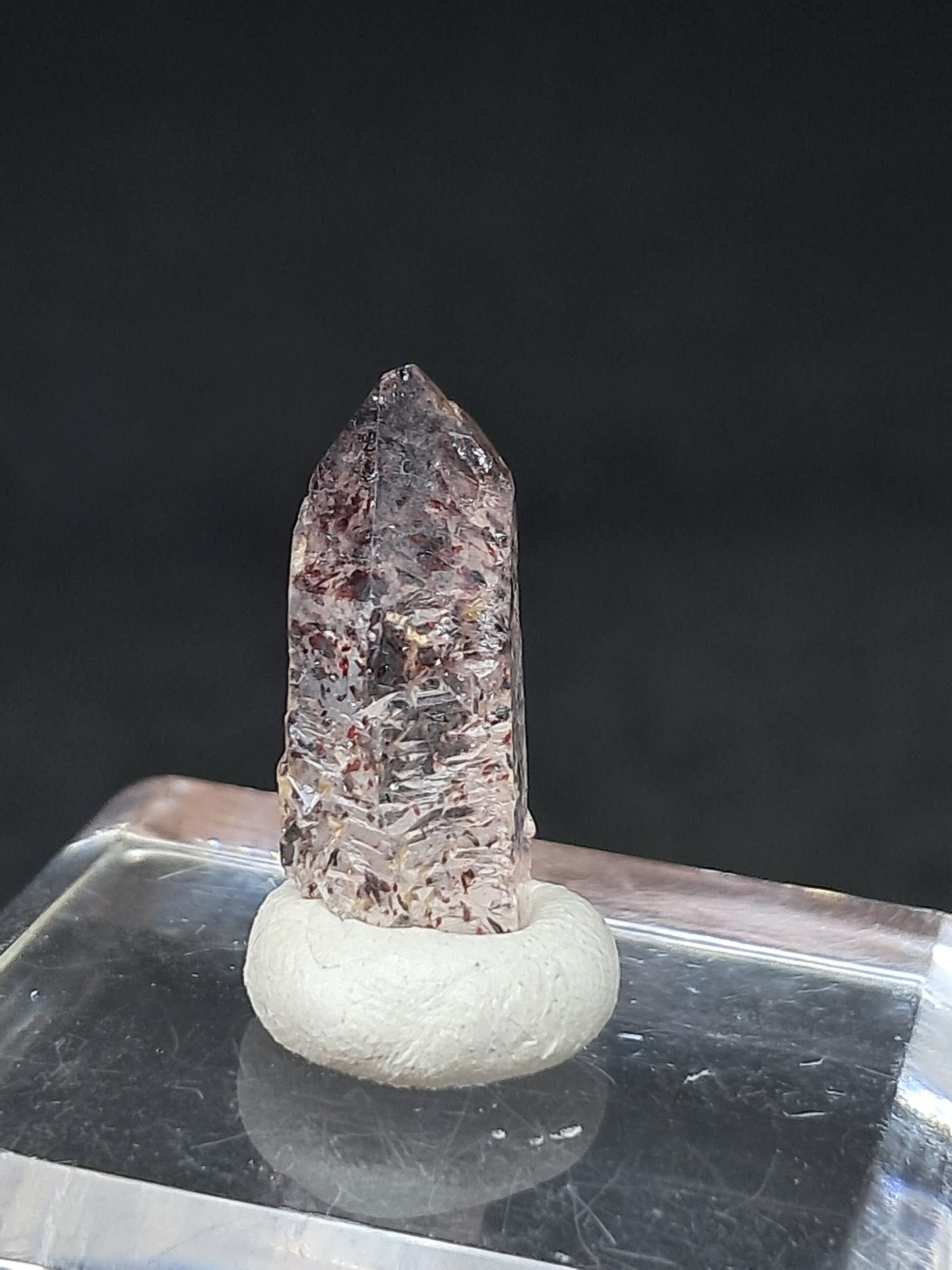 Hematite Included Quartz (Karur) Natural Crystal Point | Mineral Specimen #HPQ64