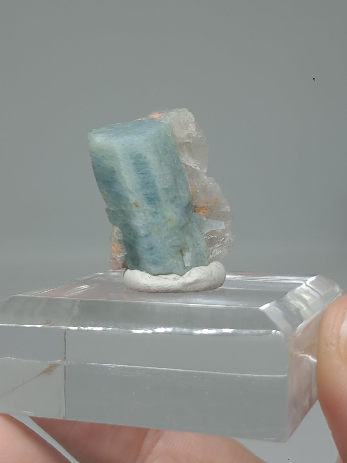 Aquamarine w/ Quartz (Karur) Rough Natural Crystal | Mineral Specimen #AQM53
