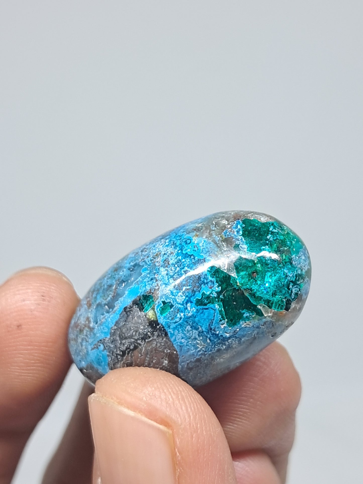 Chrysocolla w/ Malachite Shivalingam | Polished Natural Stone | Good Quality CM10