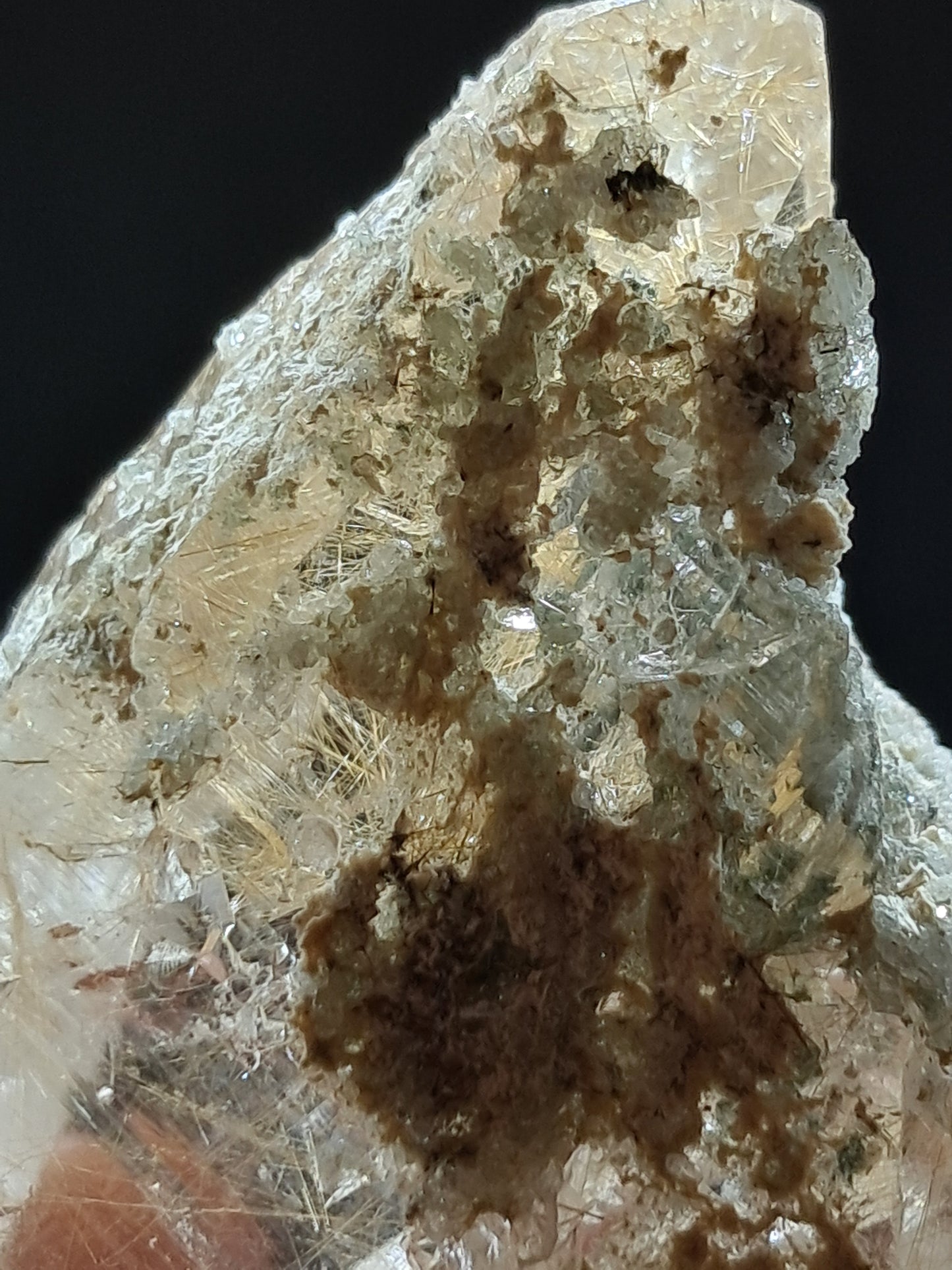 Himalayan Quartz w/ Golden Rutile and Chlorite (Himachal Pradesh) Self-healed |  Natural Crystal #CH60