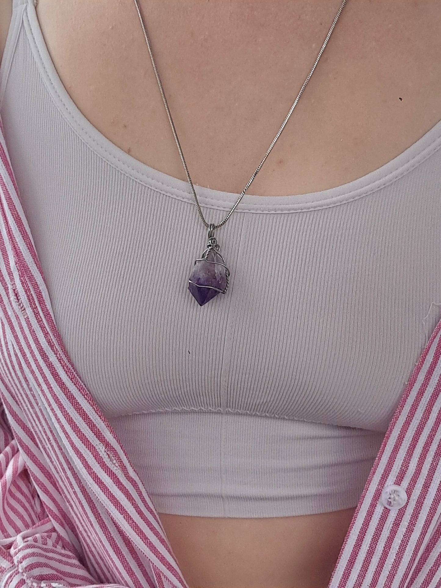Amethyst Pendant | Handcrafted Jewelry | Natural Crystal Point #JL46