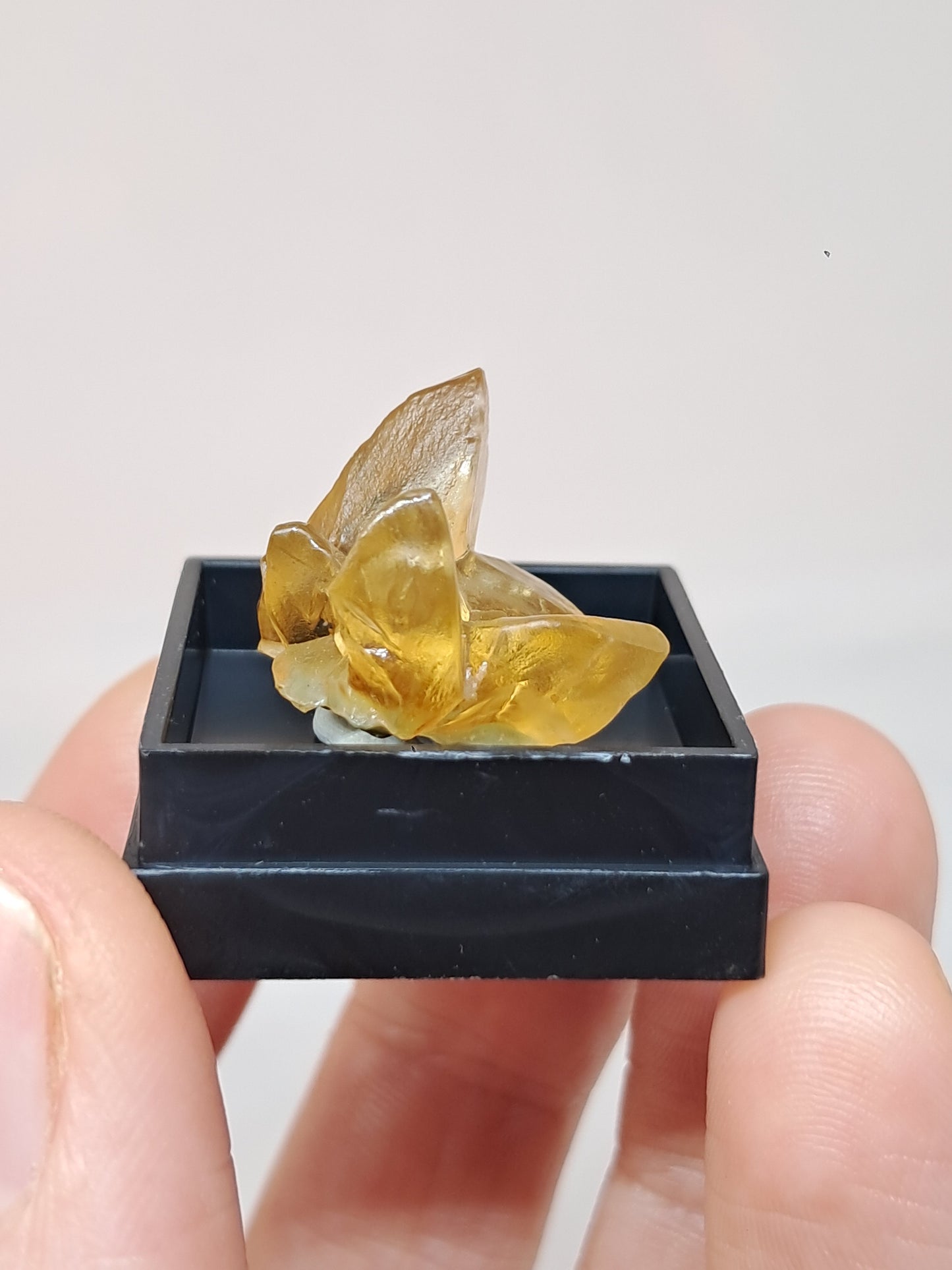 'Dog Tooth' Yellow Honey Calcite (Ahmednagar) UV Reactive Natural Crystal | Mineral Specimen #CA21