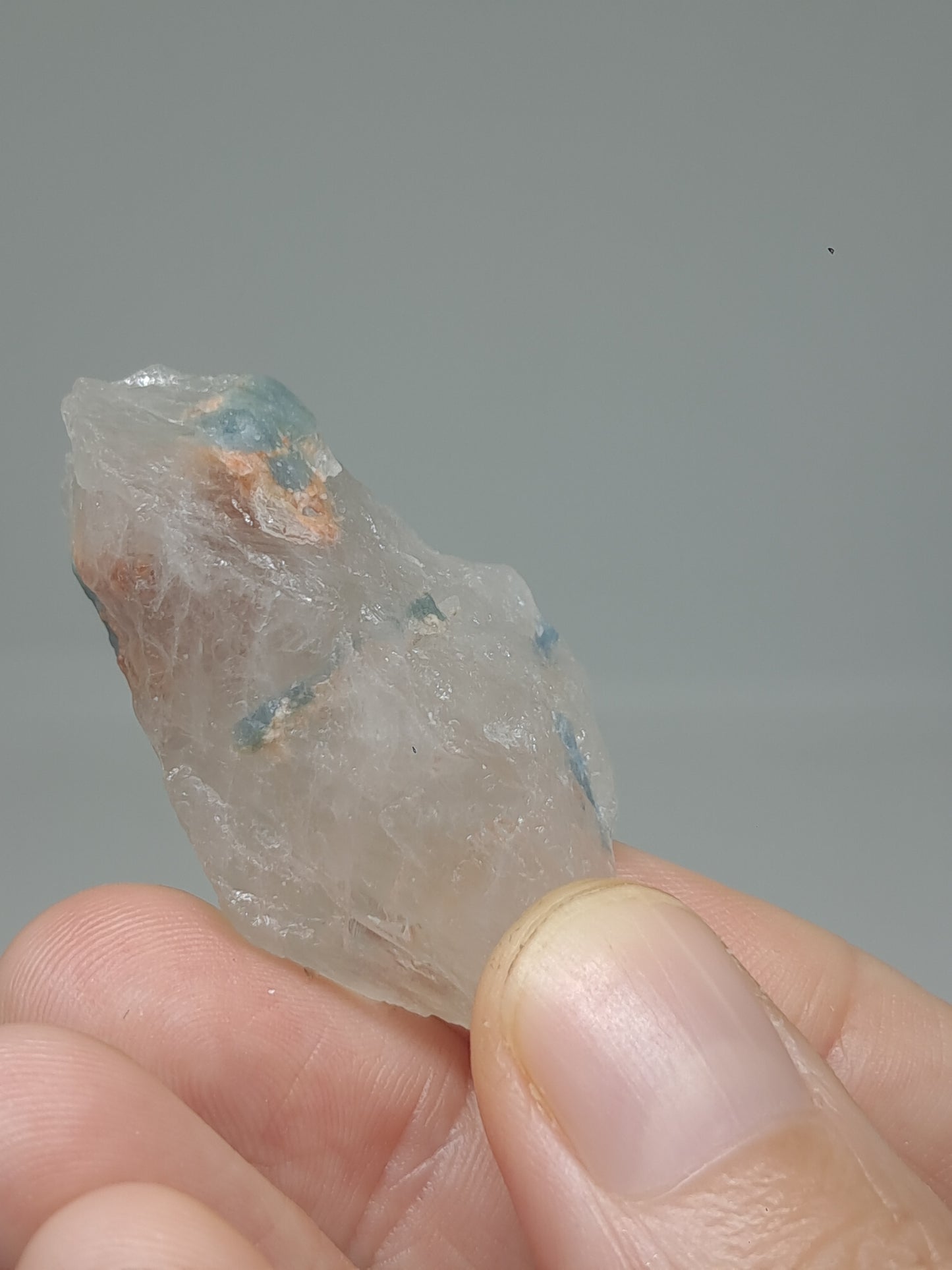 Aquamarine on Quartz (Karur) Rough Natural Crystal | Mineral Specimen #AQM45