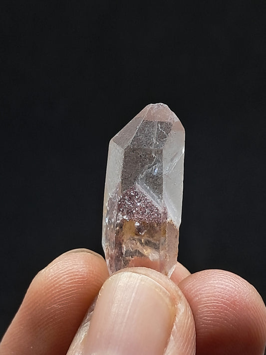 Cuarzo fantasma hematita (Telangana) | Cristal natural | Ejemplar mineral n.° HPQ51