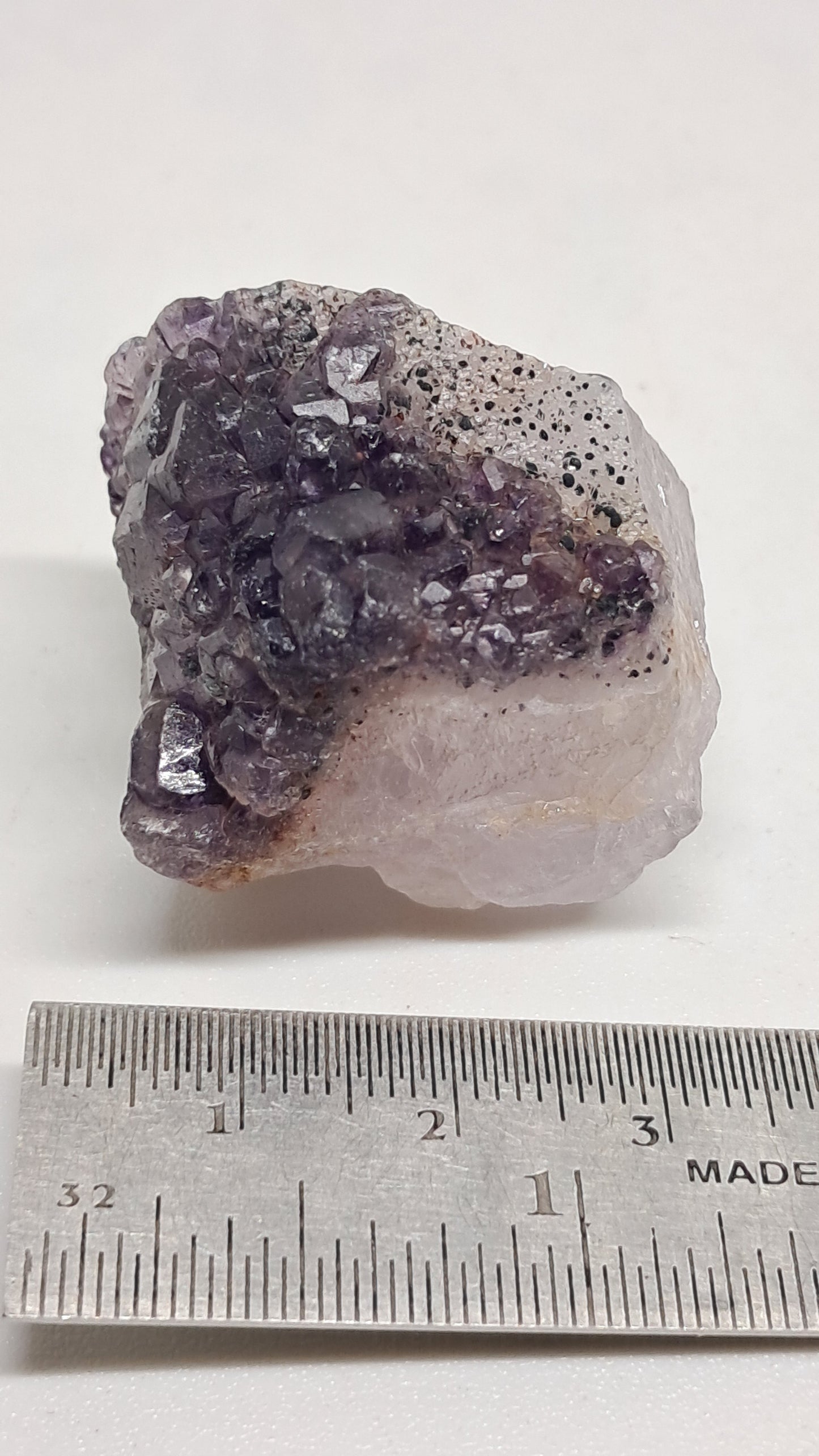 Amatista Elestial Morada Profunda | Inclusiones de Hematita Goethita Rutilo | Cristal Natural | Espécimen Mineral #KA199