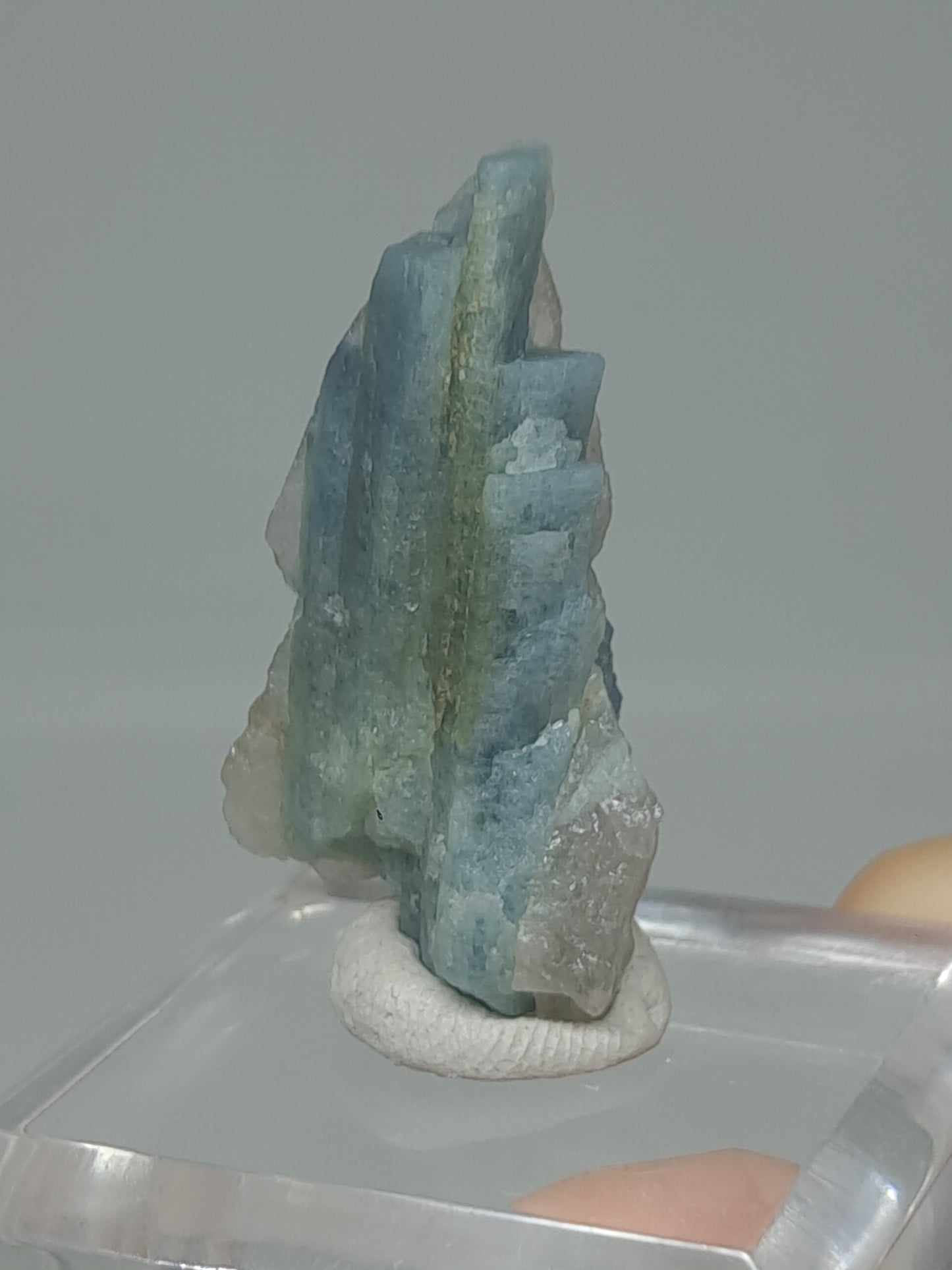 Aquamarine on Smokey Quartz (Karur) Rough Natural Crystal | Mineral Specimen #AQM47