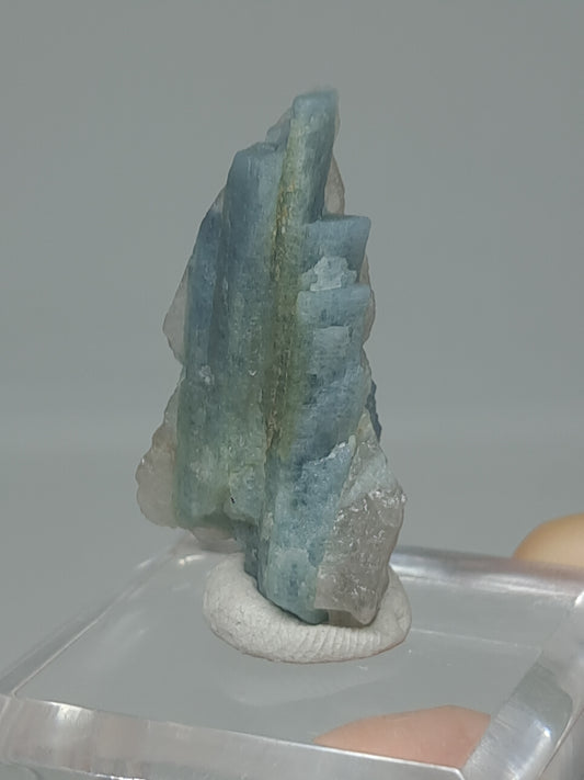 Aquamarine on Smokey Quartz (Karur) Rough Natural Crystal | Mineral Specimen #AQM47