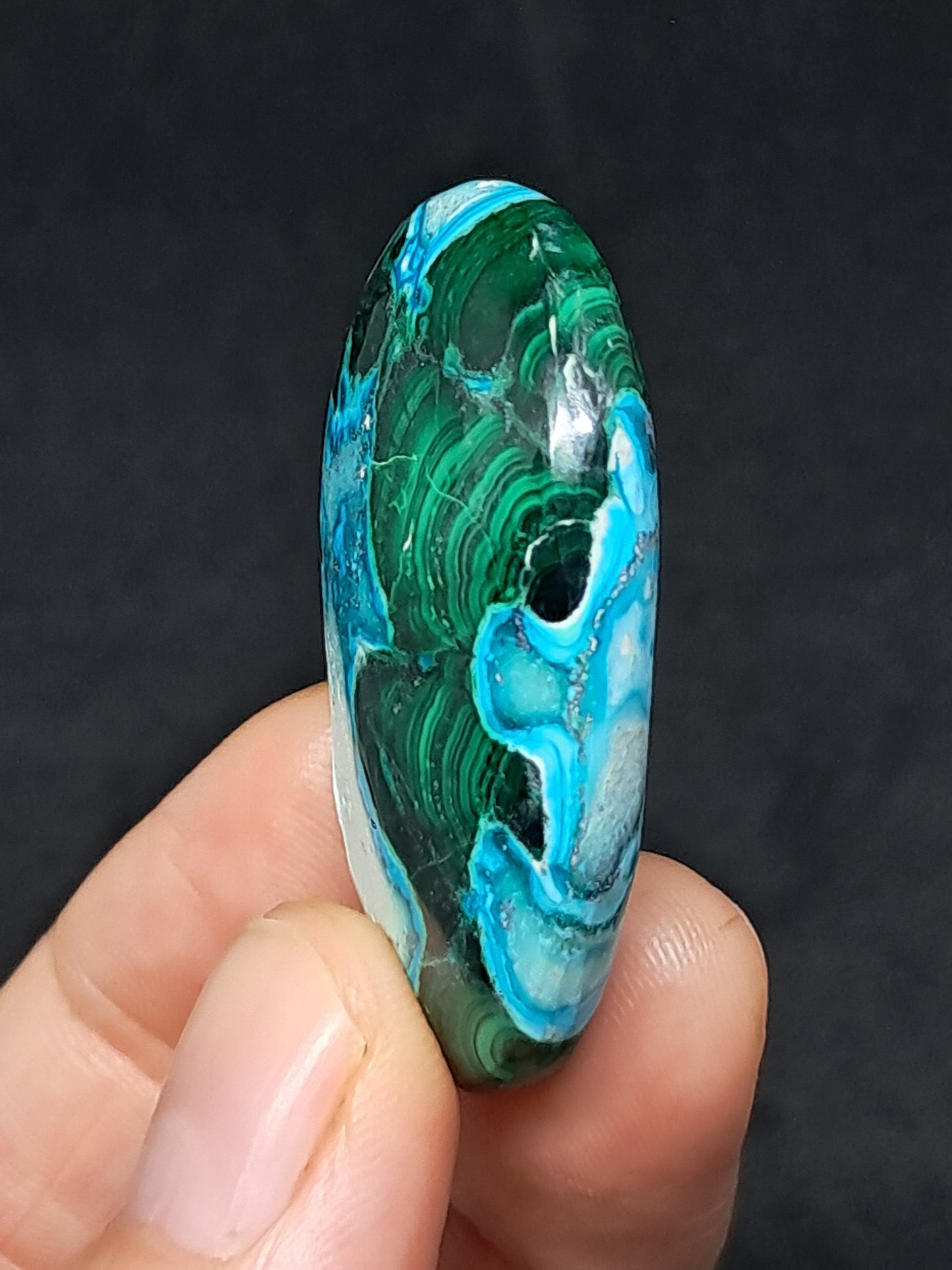 Chrysocolla Malachite Palmstone | Polished Natural Stone | Good Quality