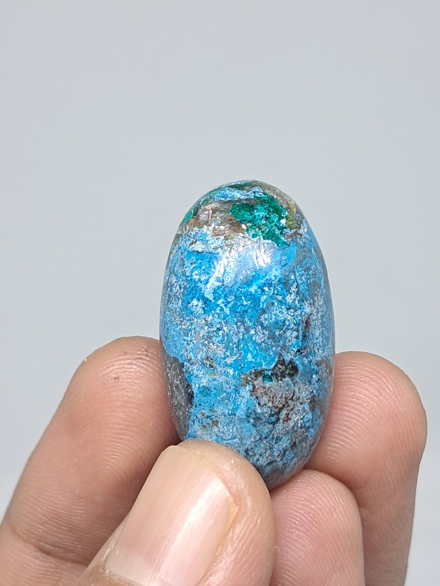 Chrysocolla w/ Malachite Shivalingam | Polished Natural Stone | Good Quality CM10