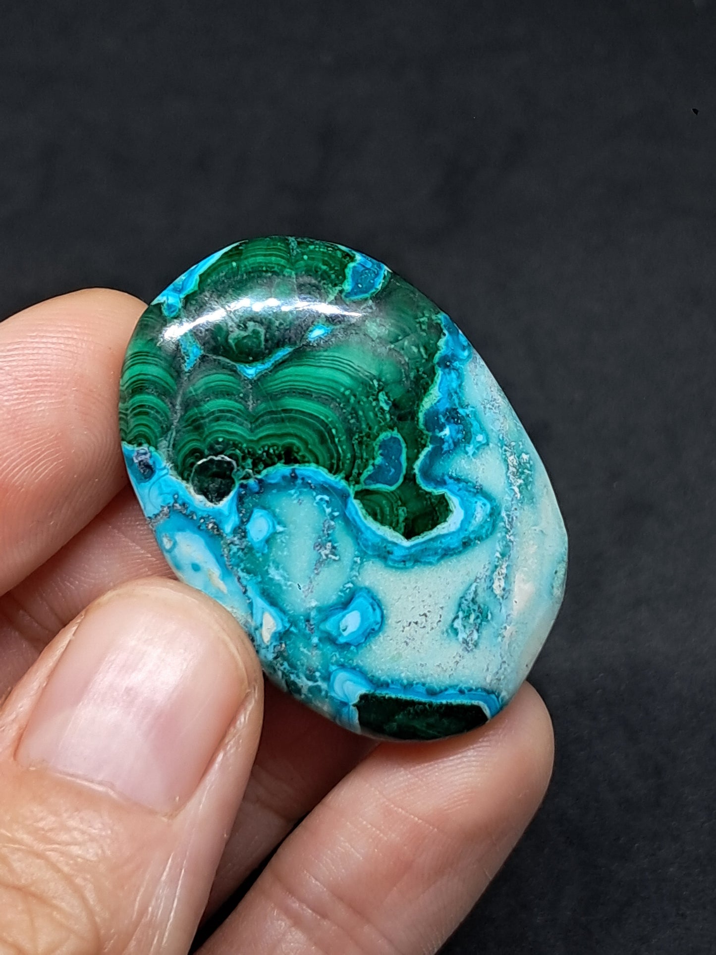 Chrysocolla Malachite Palmstone | Polished Natural Stone | Good Quality