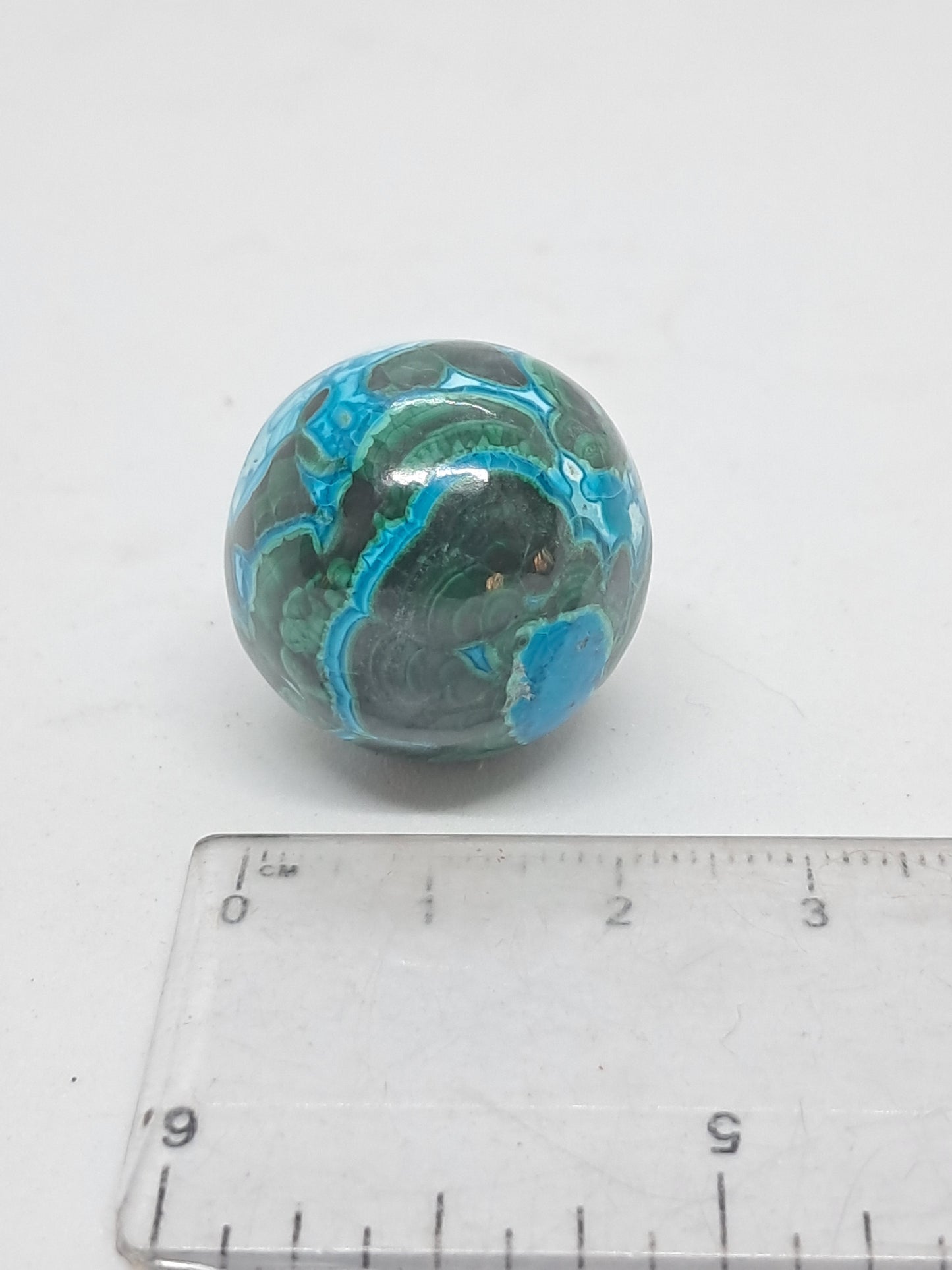 Esfera de crisocola y malaquita | Piedra natural pulida | Buena calidad #CM21