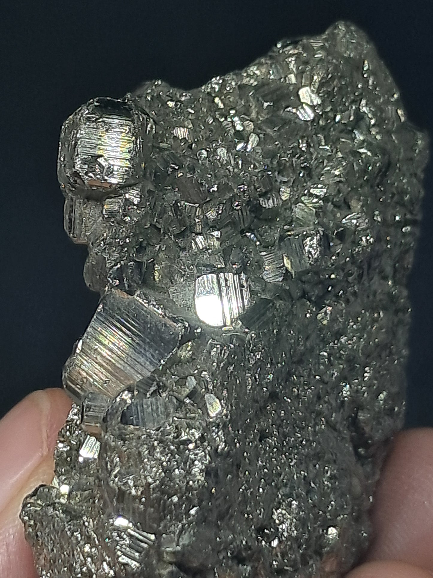 Pirita en bruto (Perú) Drusa natural | Ejemplar mineral | Rocas y cristales #PR28