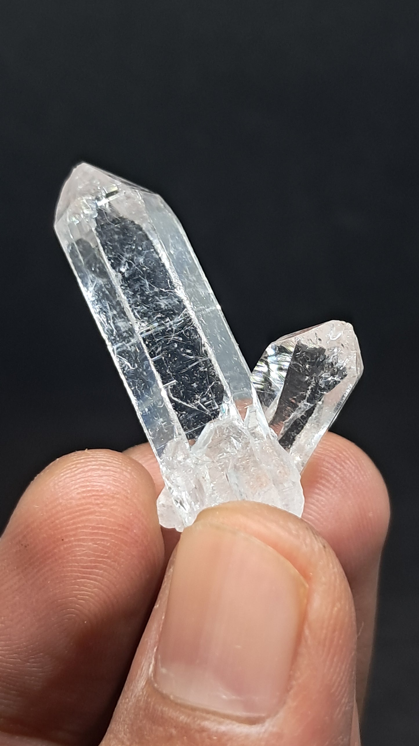 Cuarzo del Himalaya gemelo penetrante | Cristal natural | Ejemplar mineral n.° CH77