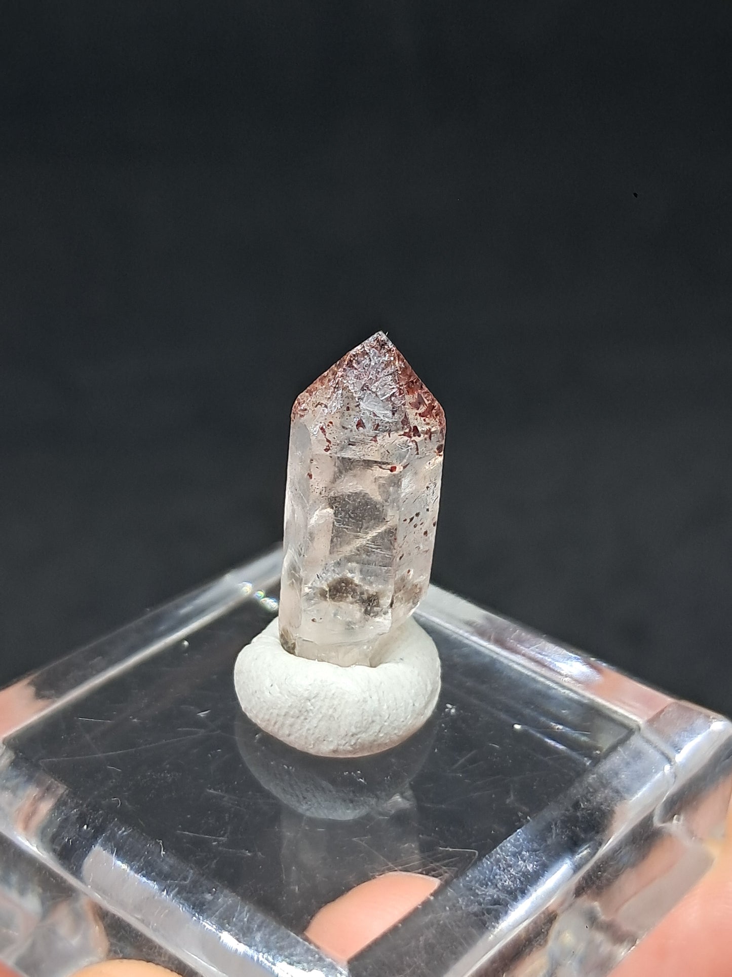 Quartz w/ Hematite Inclusions (Karur) Natural Crystal Point | Mineral Specimen #HPQ69