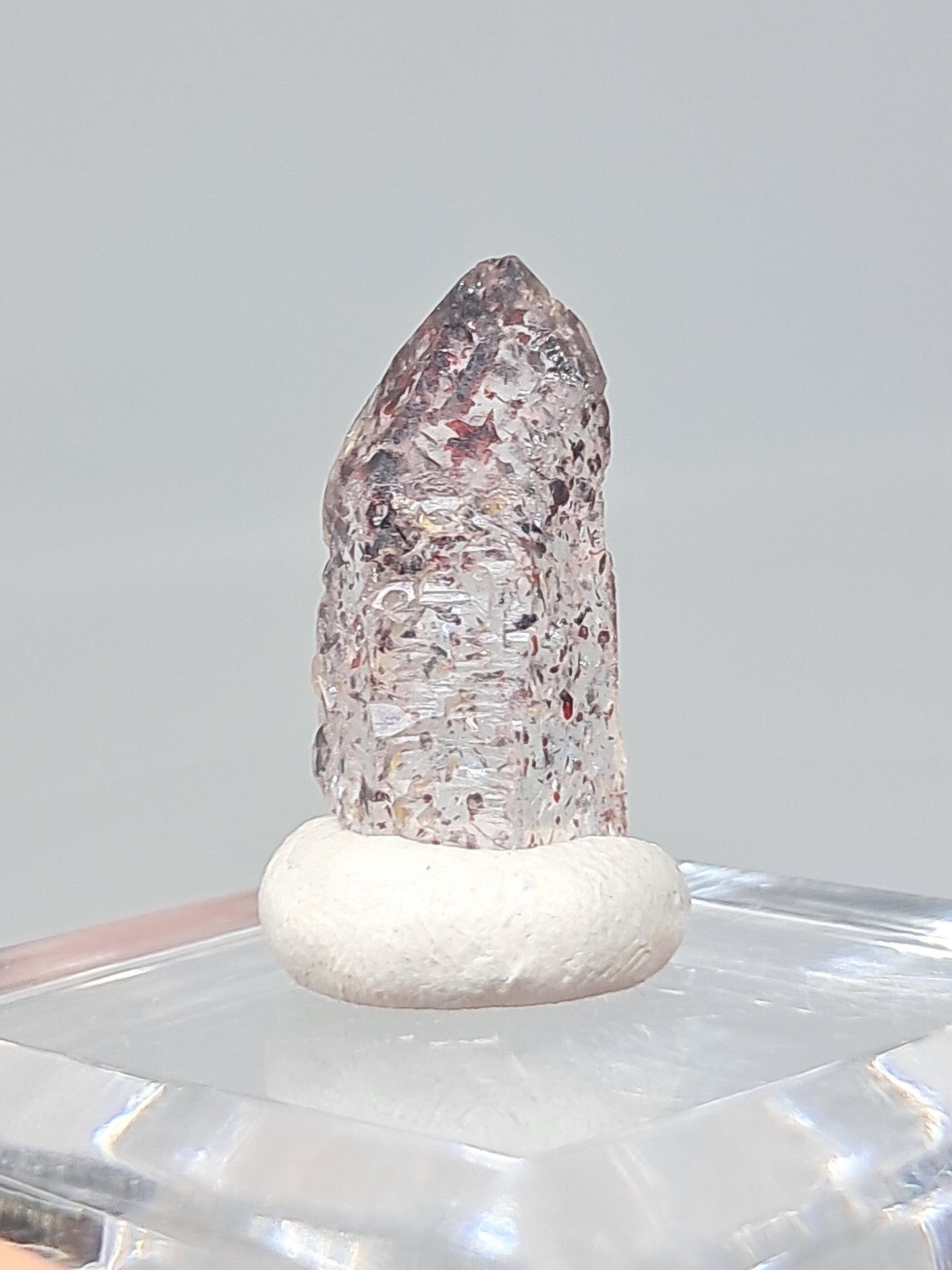 Hematite Included Quartz (Karur) Natural Crystal Point | Mineral Specimen #HPQ64