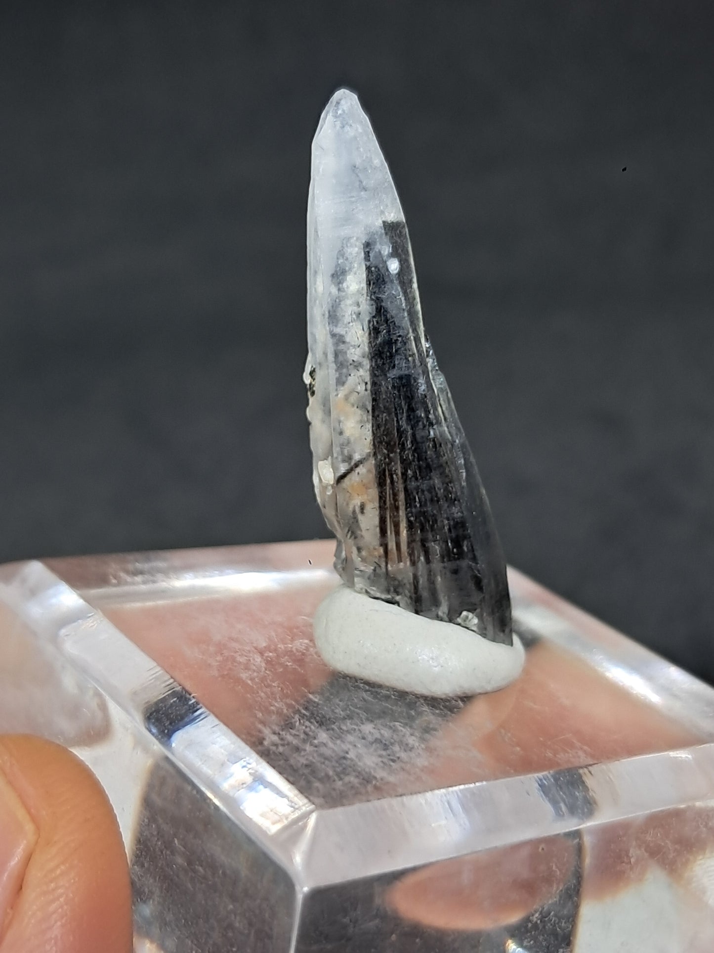 Tourmalinated Quartz Crystal Point (Karur) Natural Stone | Mineral Specimen #TQ26